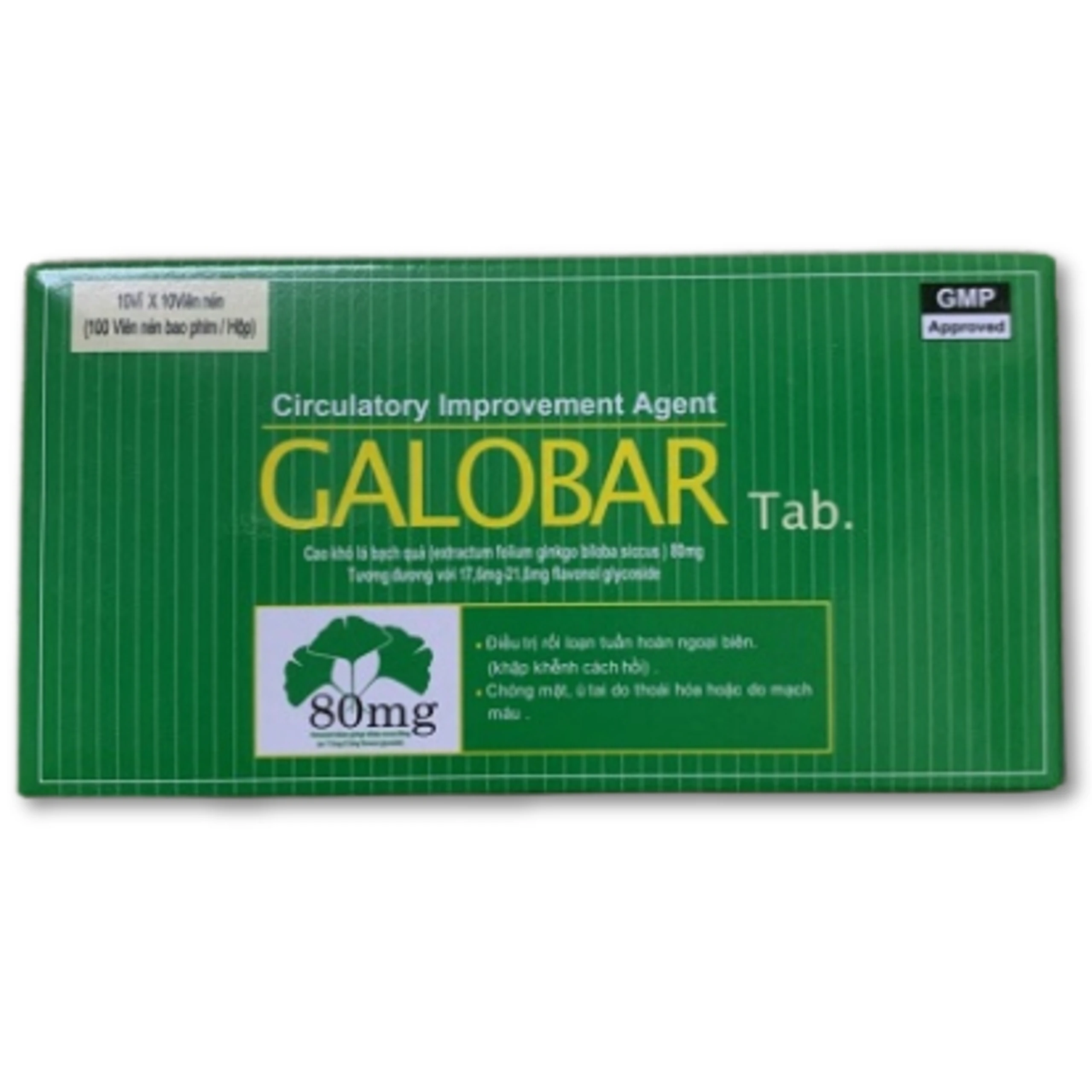 Thuốc Galobar 80mg Nexpharm điều trị rối loạn tuần hoàn ngoại biên (10 vỉ x 10 viên)
