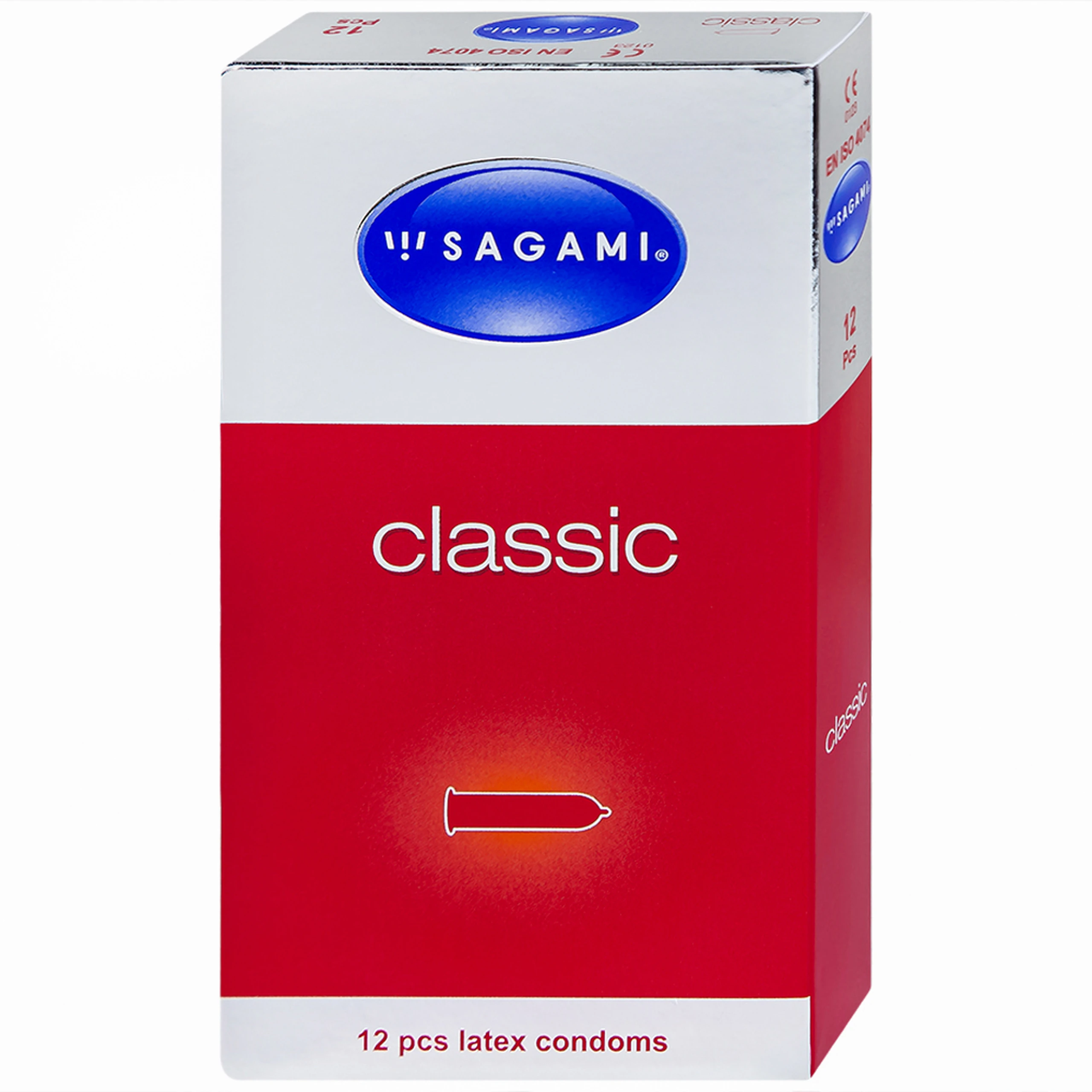 Bao cao su Sagami Classic siêu mỏng, nhiều chất bôi trơn, không mùi (12 cái)