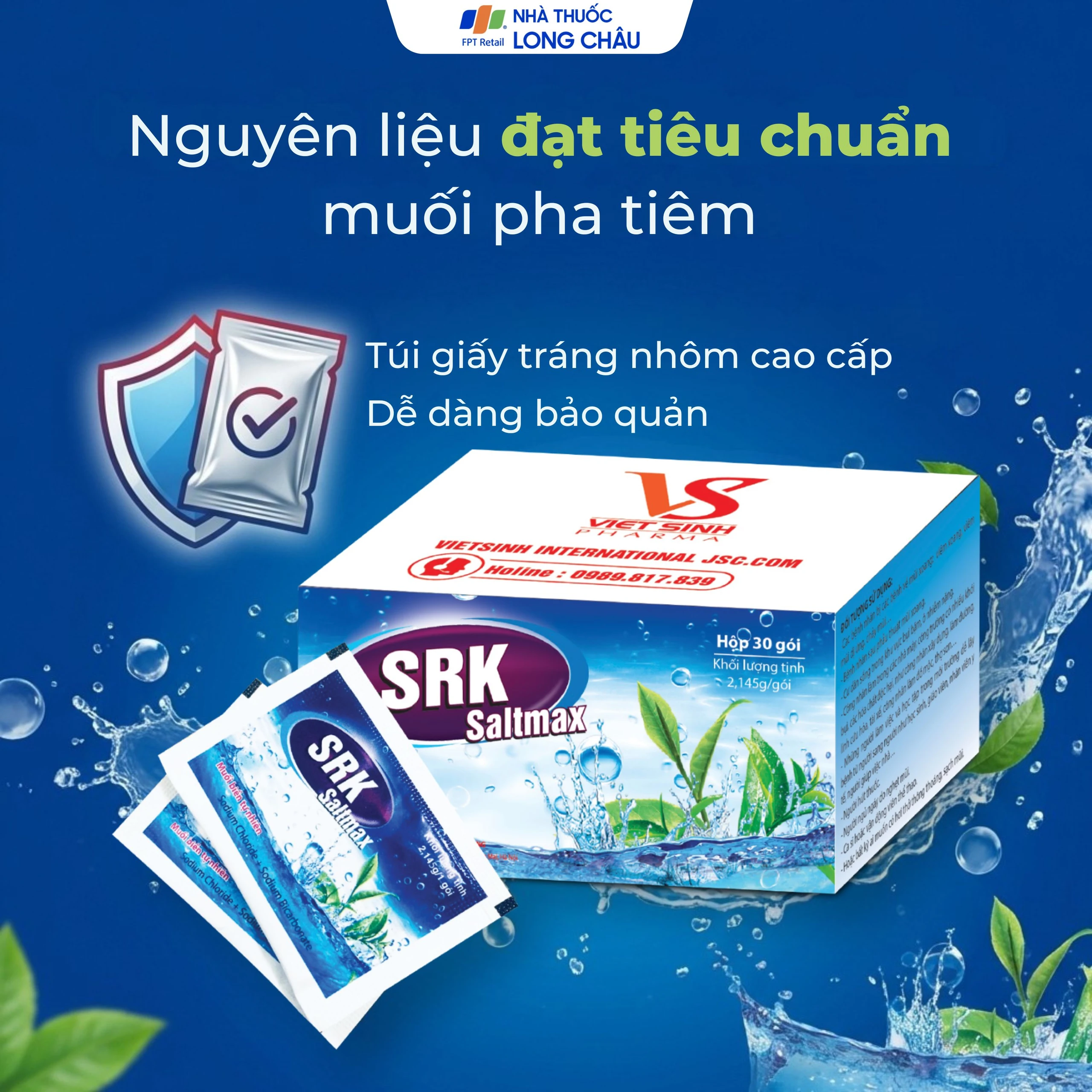Muối rửa mũi SRK Saltmax giảm dị ứng mũi và khô mũi (30 gói)