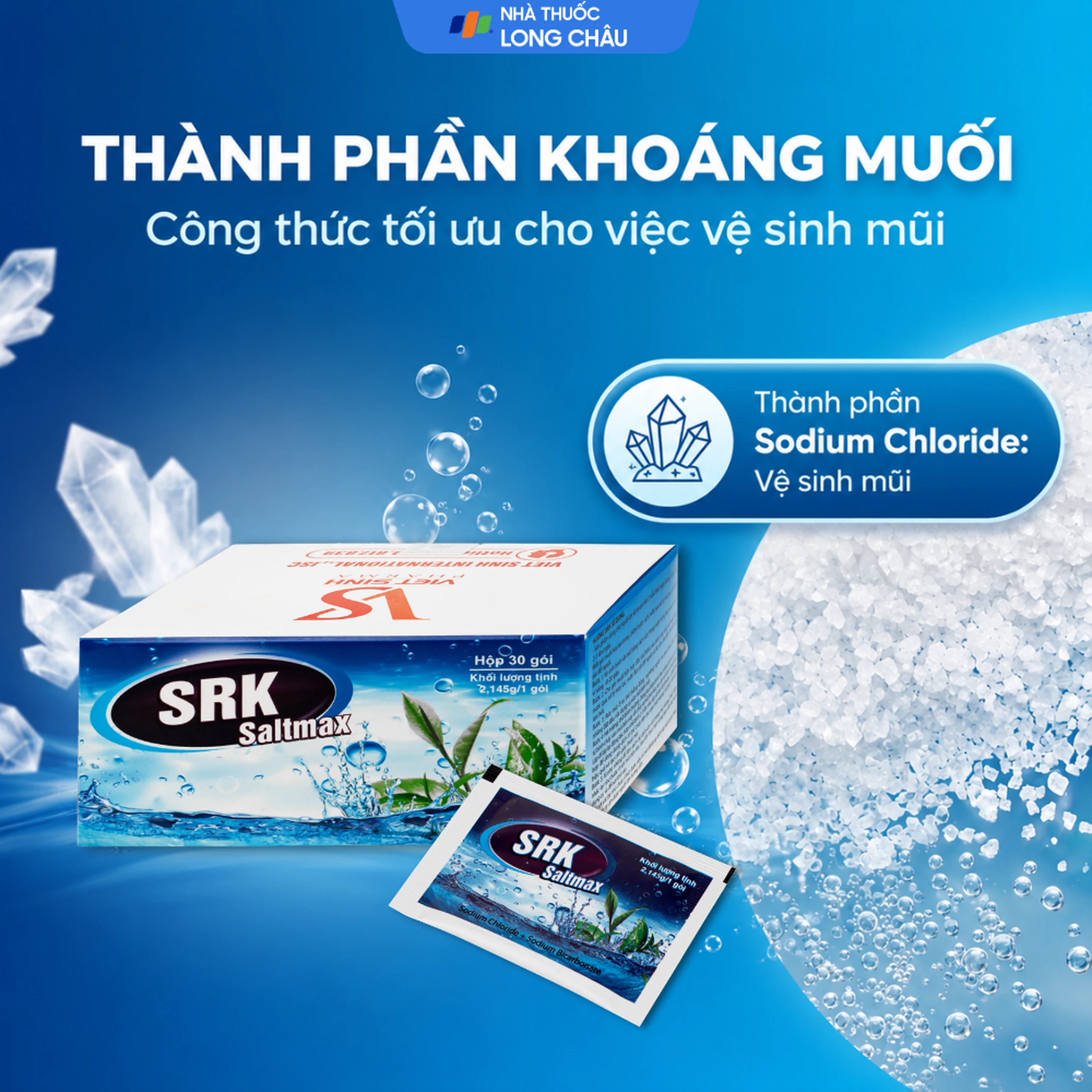 Muối rửa mũi SRK Saltmax giảm dị ứng mũi và khô mũi (30 gói) 3