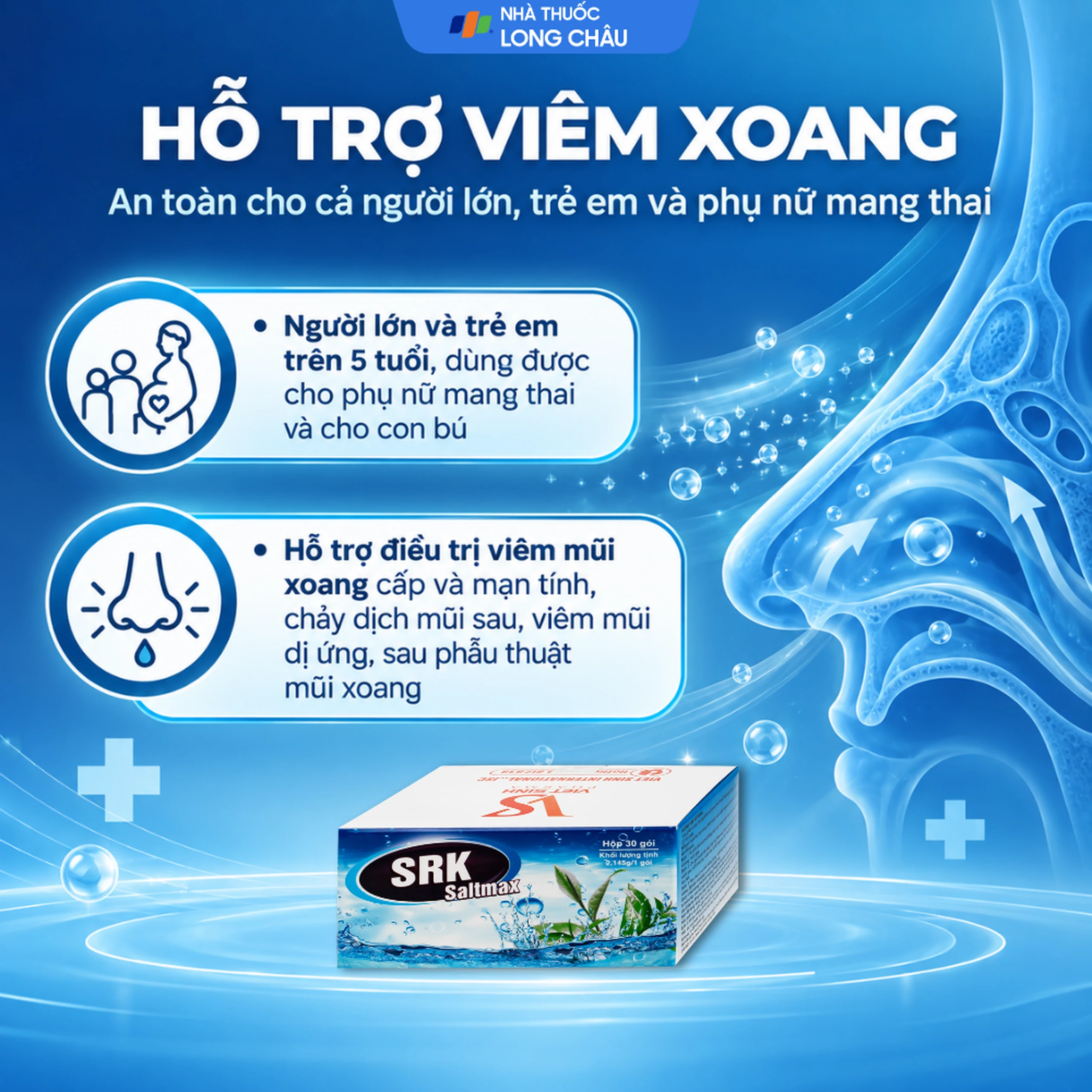 Muối rửa mũi SRK Saltmax giảm dị ứng mũi và khô mũi (30 gói) 4