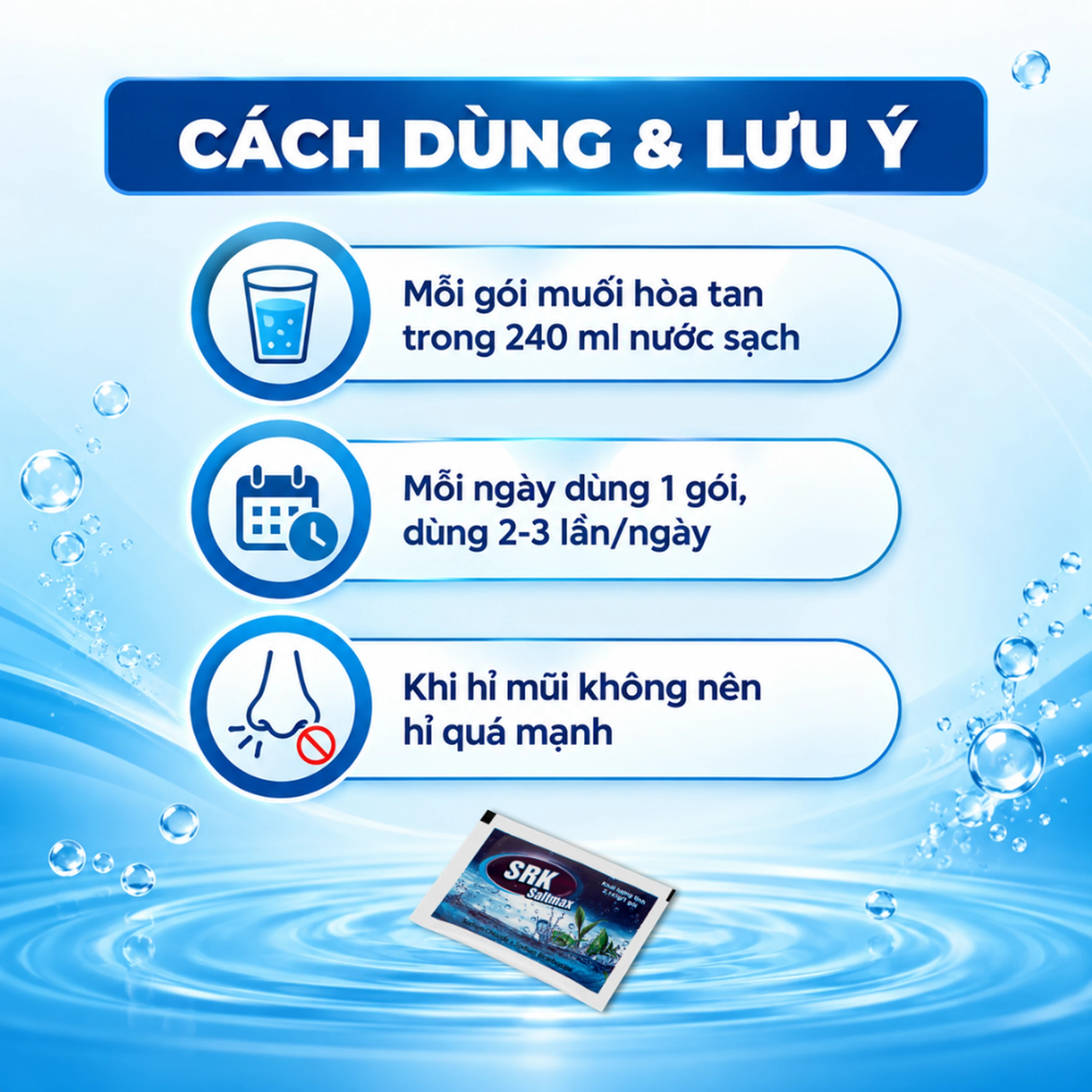 Muối rửa mũi SRK Saltmax giảm dị ứng mũi và khô mũi (30 gói) 5