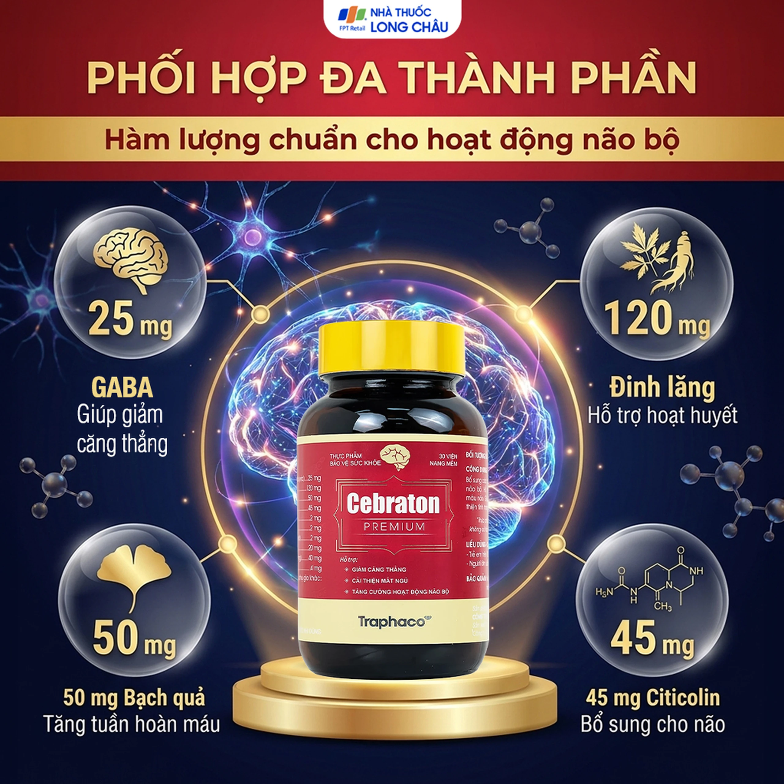 Viên hỗ trợ hoạt huyết Cebraton Premium Traphaco (30 viên) 3