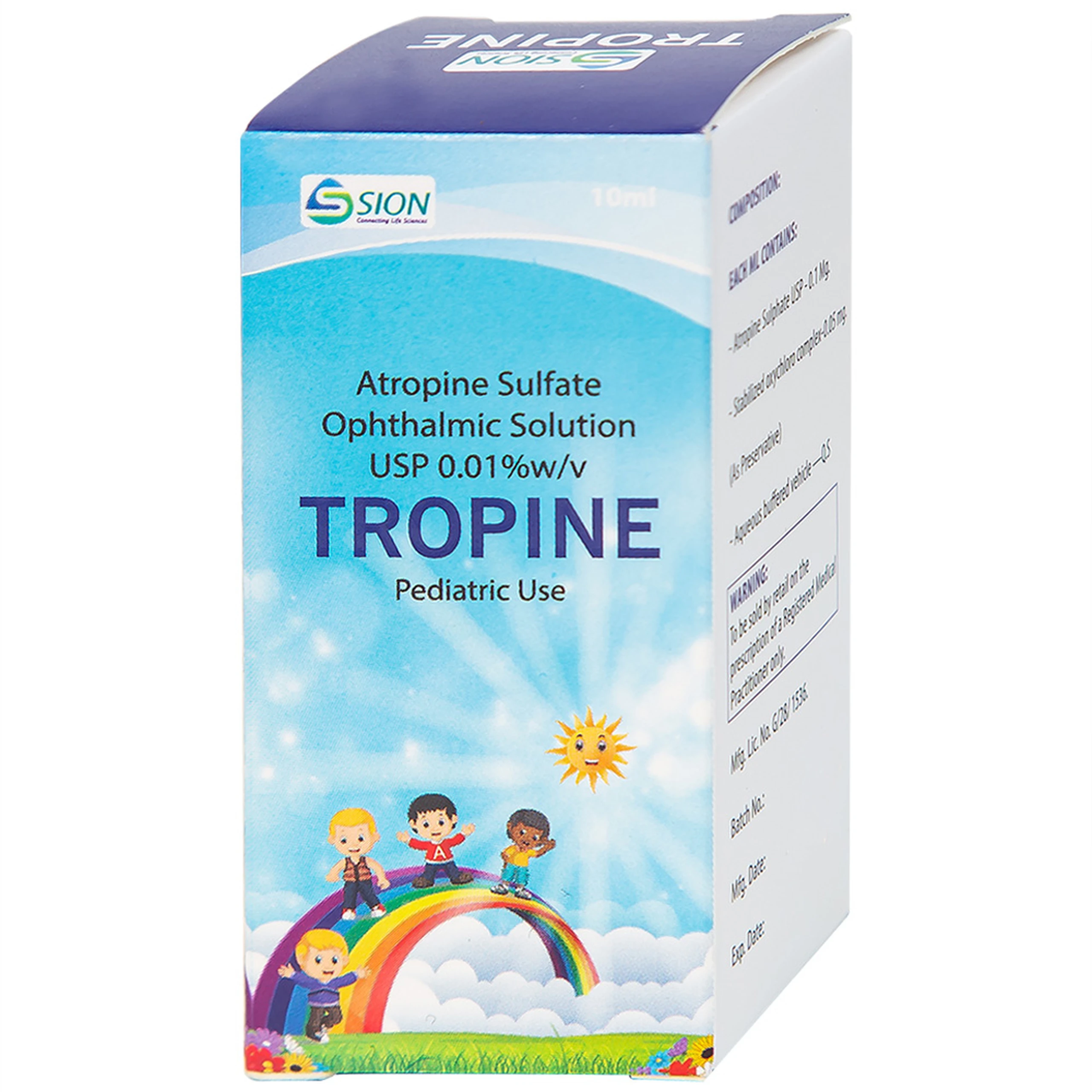 Nhỏ mắt kiểm soát cận thị Tropine India 10ml hỗ trợ kiểm soát và làm chậm sự tiến triển của bệnh cận thị ở trẻ em