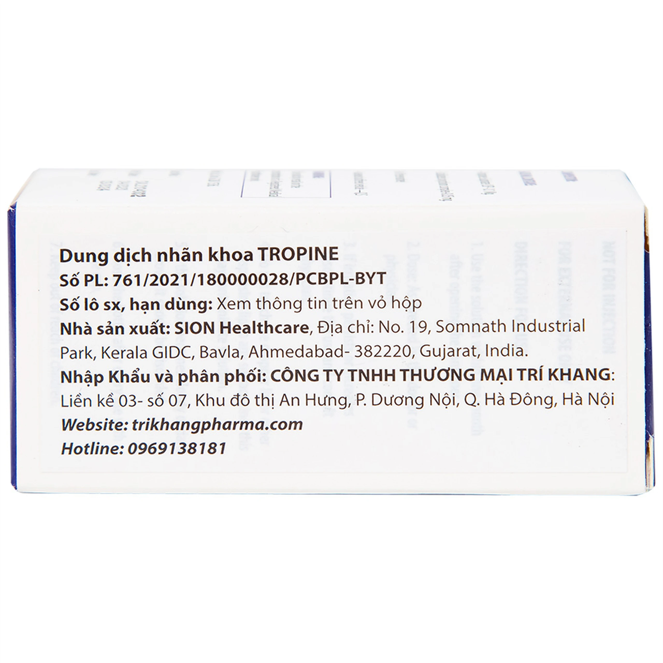 Nhỏ mắt kiểm soát cận thị Tropine India 10ml hỗ trợ kiểm soát và làm chậm sự tiến triển của bệnh cận thị ở trẻ em