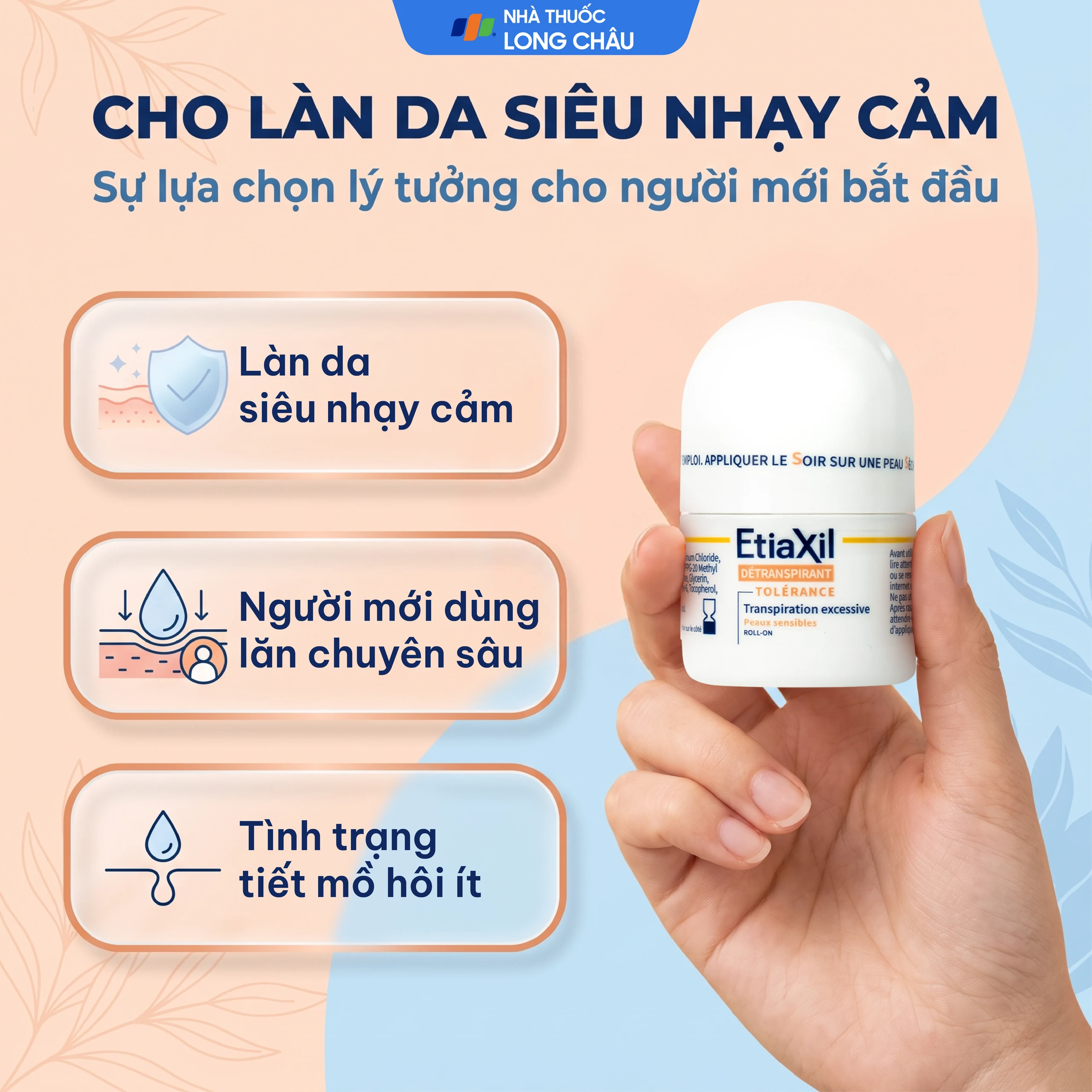 Lăn khử mùi Etiaxil Detranspirant Peaux Sensibles cho da siêu nhạy cảm 15ml 3
