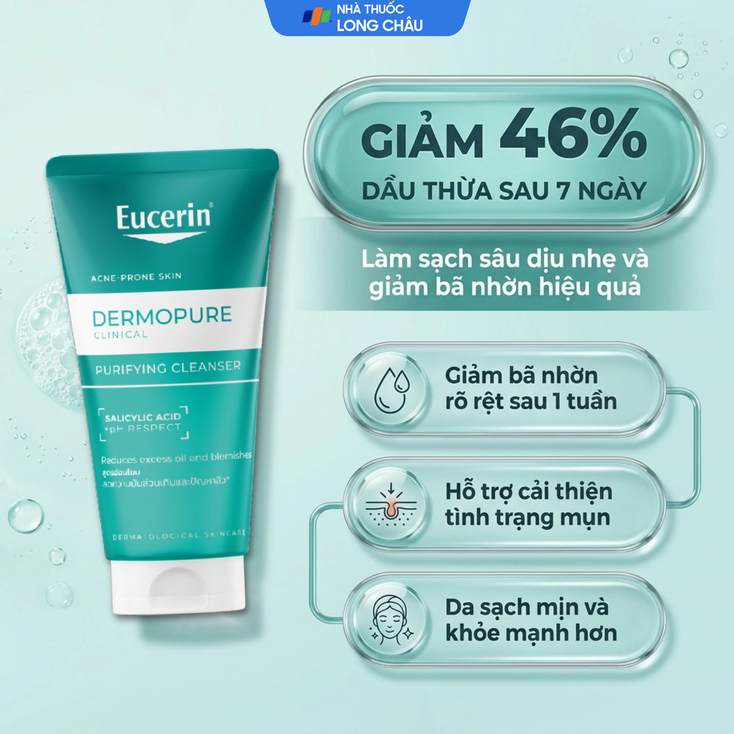Gel rửa mặt Eucerin Dermopure Clinical Purifying Cleanser dành cho da mụn (75ml) 2