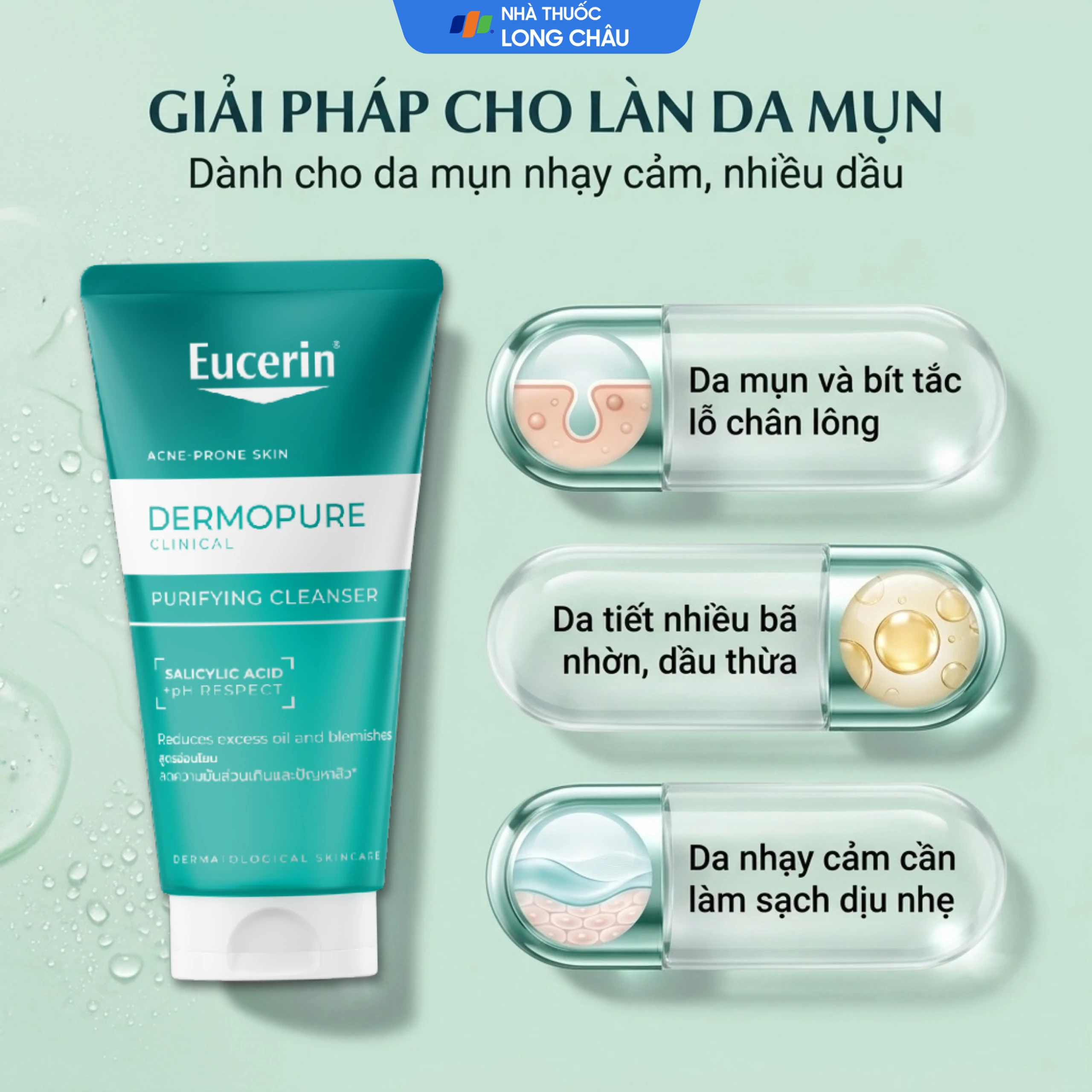 Gel rửa mặt Eucerin Dermopure Clinical Purifying Cleanser dành cho da mụn (75ml) 4