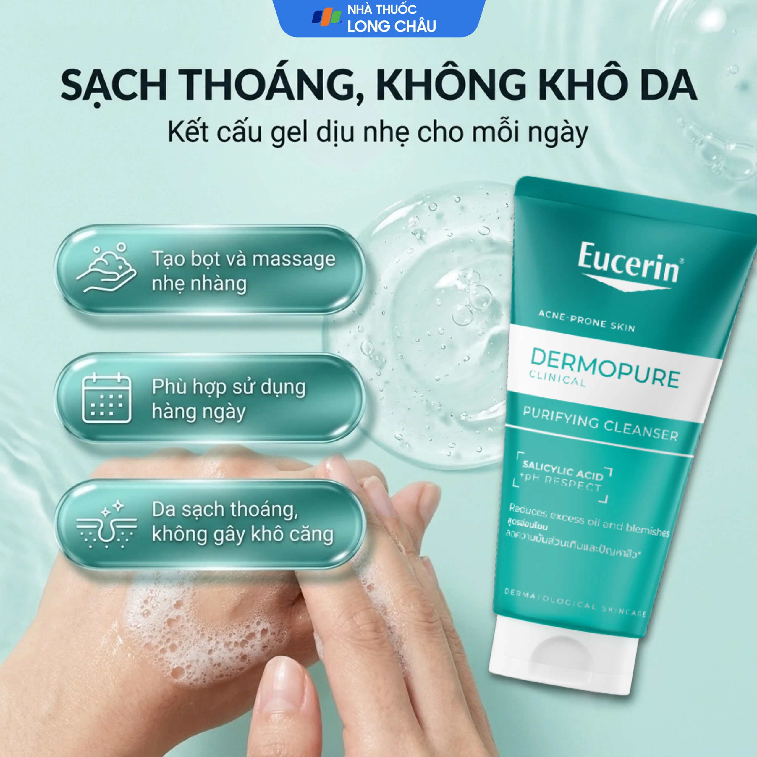 Gel rửa mặt Eucerin Dermopure Clinical Purifying Cleanser dành cho da mụn (75ml) 5