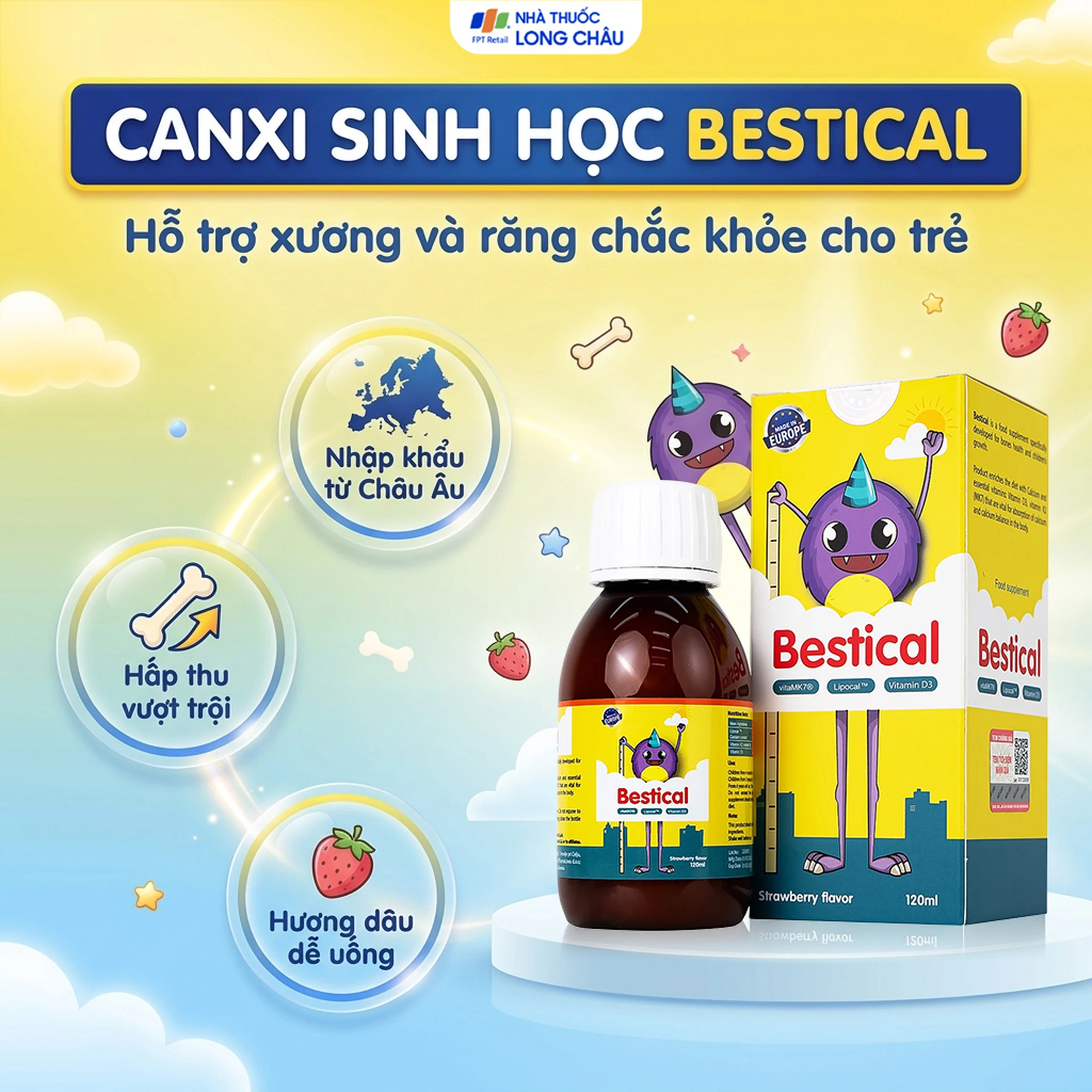 Siro giúp hỗ trợ xương và răng chắc khỏe Bestical Ergopharma (120ml) 2