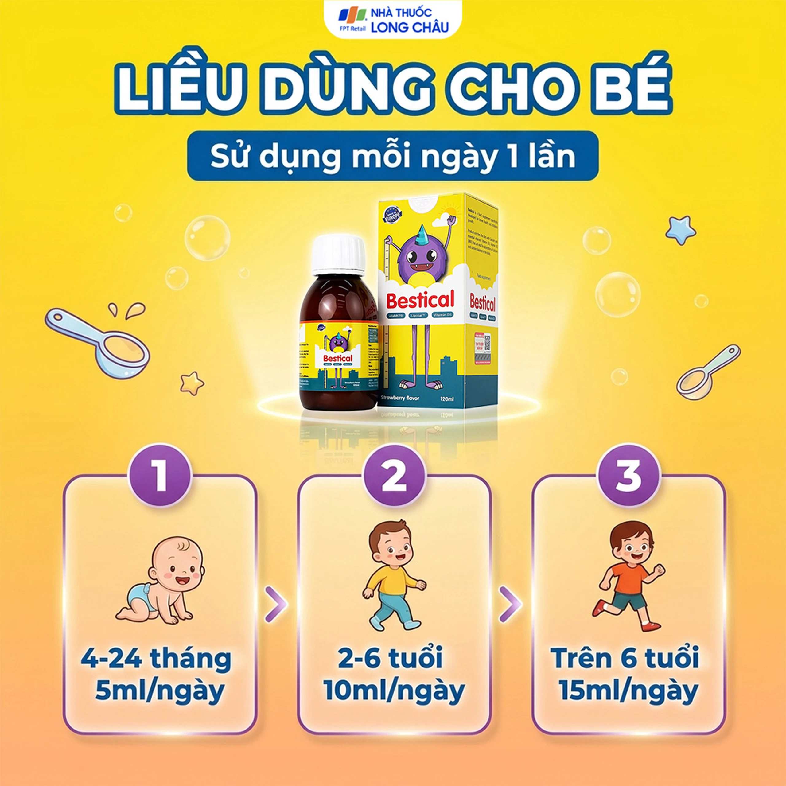 Siro giúp hỗ trợ xương và răng chắc khỏe Bestical Ergopharma (120ml) 5