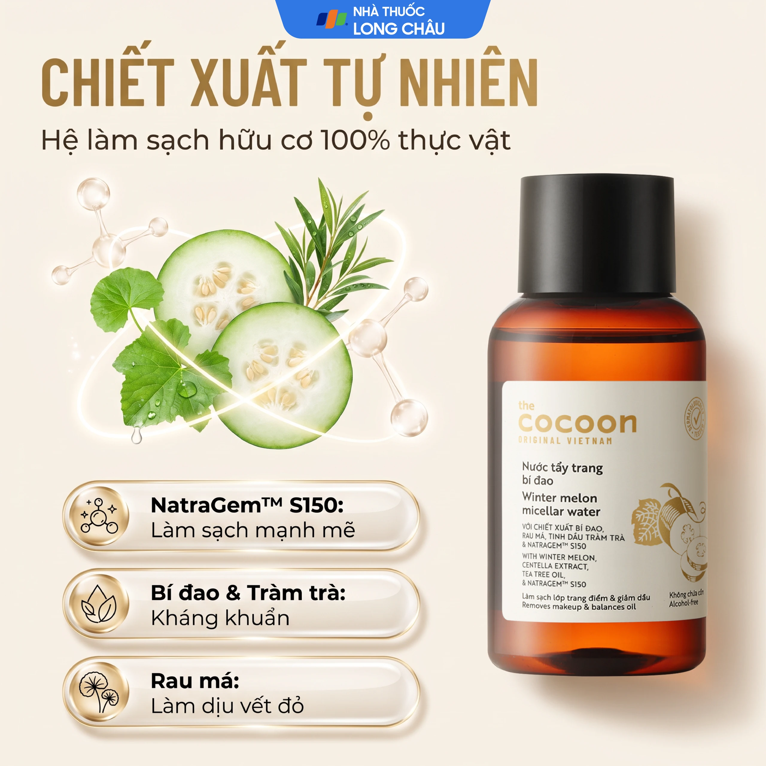 Nước tẩy trang Cocoon bí đao giúp làm sạch, loại bỏ bã nhờn (140ml) 3