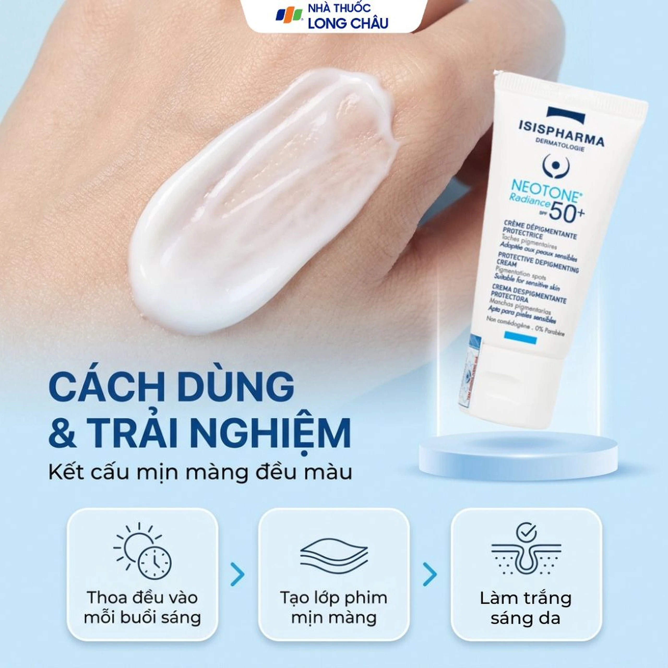 Kem chống nắng Isis Neotone Radiance SPF 50+ hỗ trợ mờ nám, làm trắng da (30ml) 5