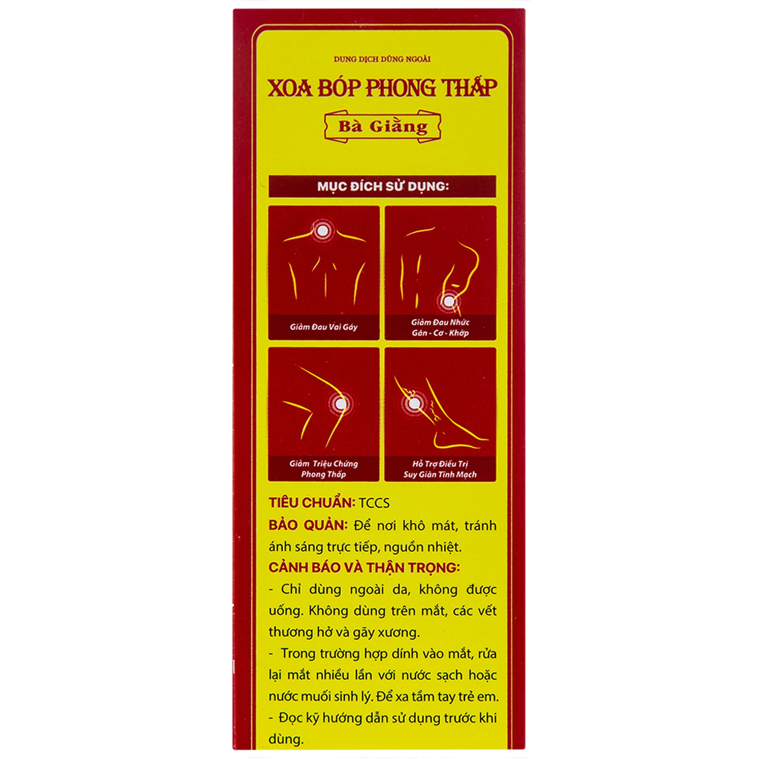 Xịt xoa bóp phong thấp Bà Giằng 100ml giúp giảm chứng phong thấp, đau mỏi, suy tĩnh mạch