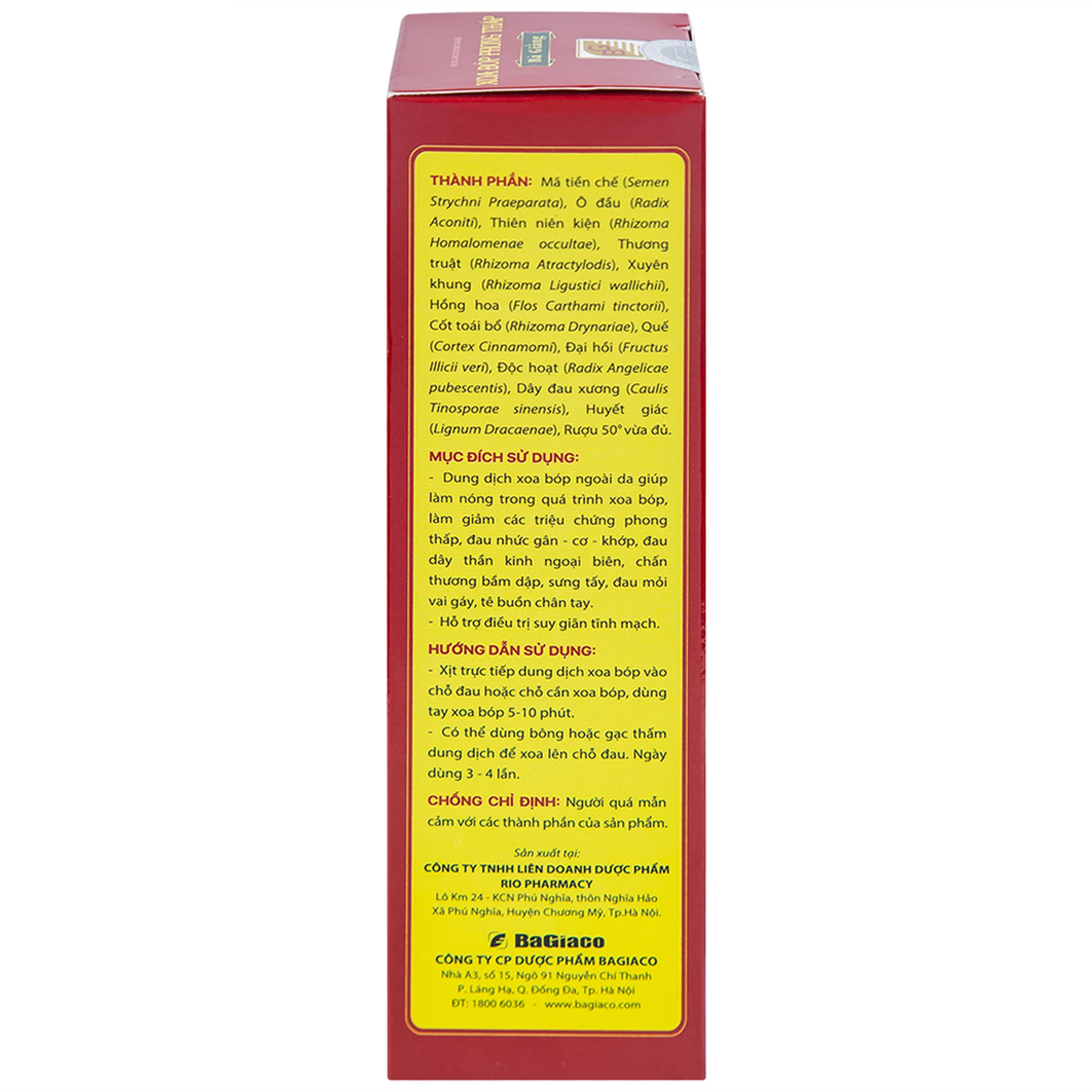 Xịt xoa bóp phong thấp Bà Giằng 100ml giúp giảm chứng phong thấp, đau mỏi, suy tĩnh mạch