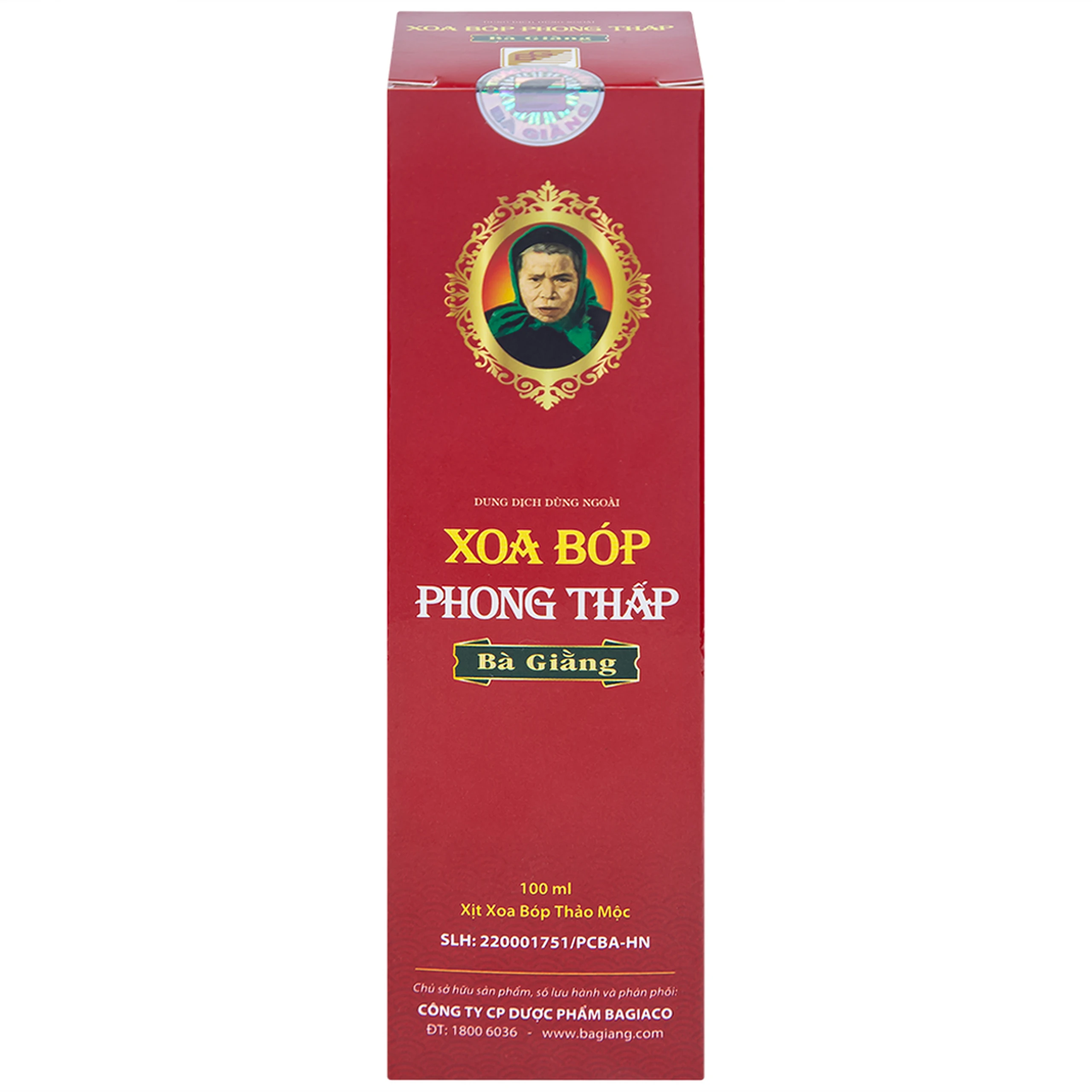 Xịt xoa bóp phong thấp Bà Giằng 100ml giúp giảm chứng phong thấp, đau mỏi, suy tĩnh mạch