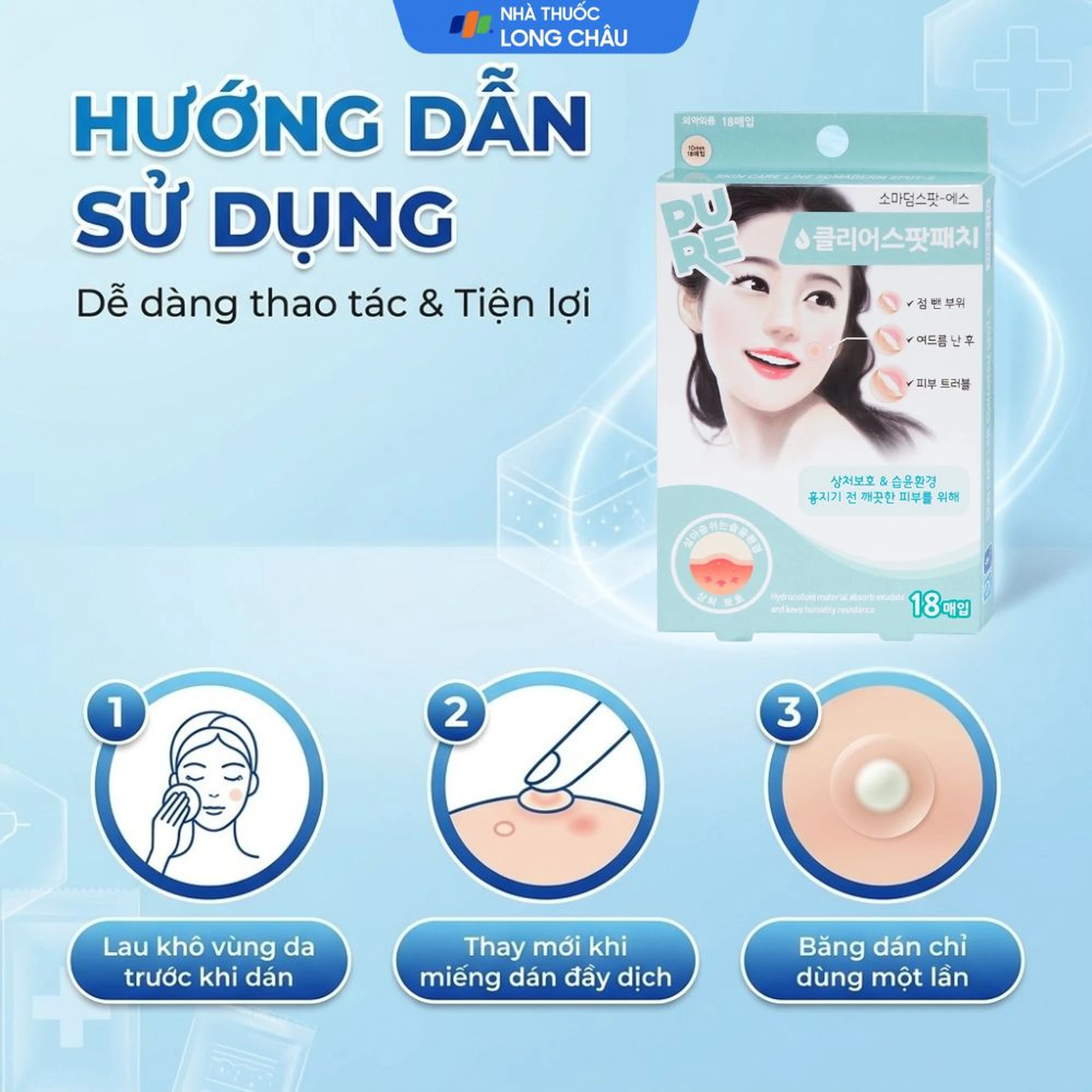 Miếng dán mụn Somaderm Spot (18 miếng) giúp hút mụn, làm lành vết thương sau mụn 5