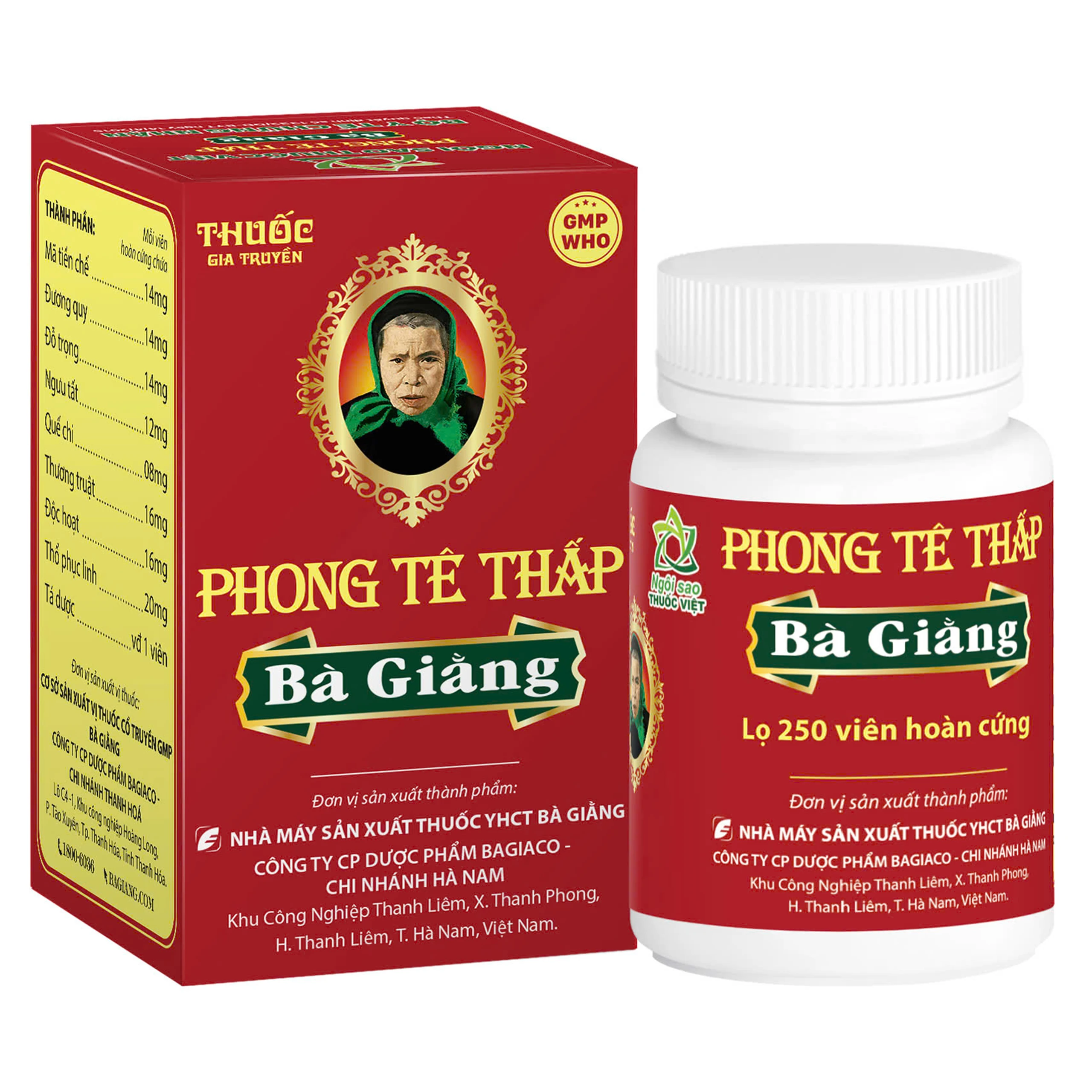 Thuốc Phong Tê Thấp Bà Giằng điều trị viêm, đau xương khớp (250 viên)