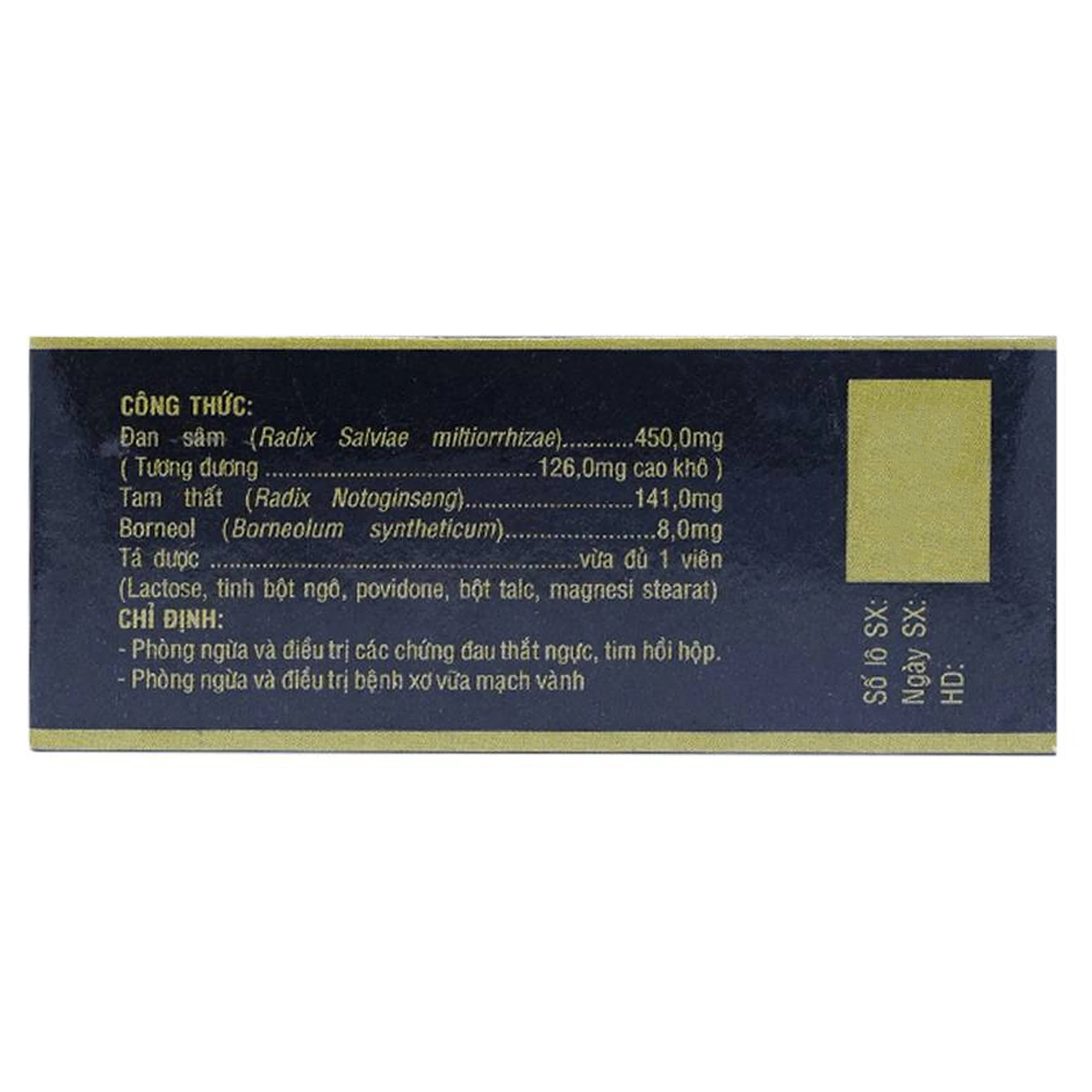 Viên Hộ Tâm Opcardio OPC phòng ngừa và điều trị các chứng đau thắt ngực (5 vỉ x 10 viên)