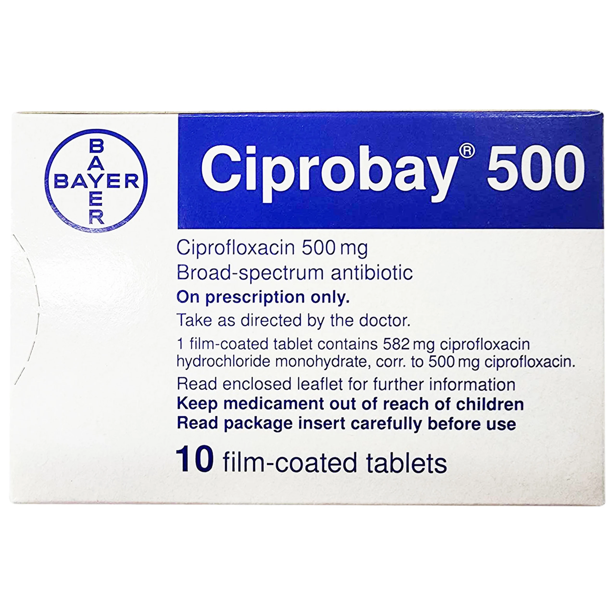 Thuốc Ciprobay 500mg Bayer điều trị nhiễm trùng (1 vỉ x 10 viên)