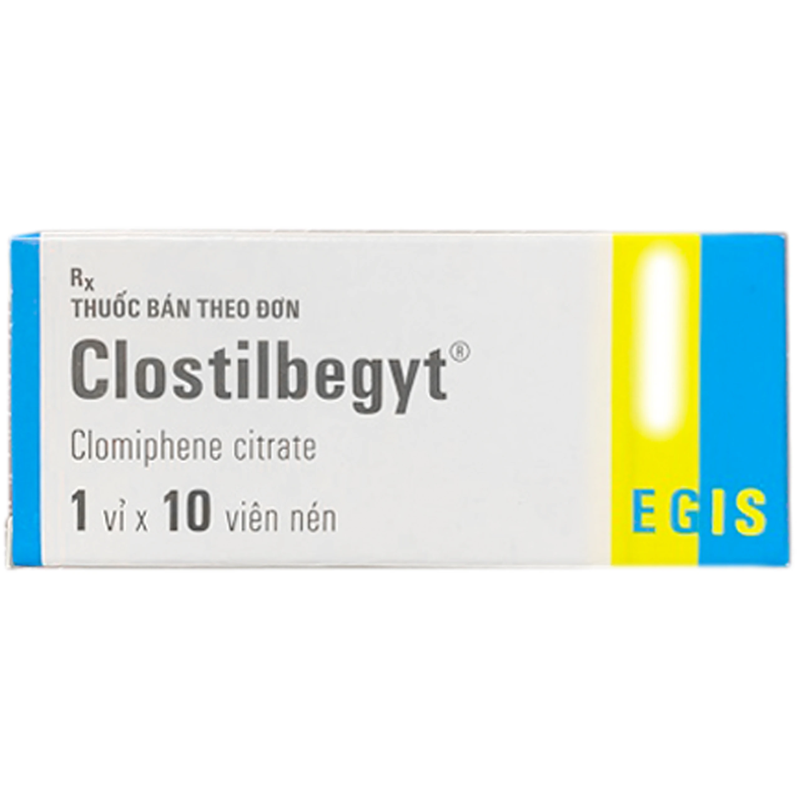 Thuốc Clostilbegyt 50mg Egis Pharma kích thích rụng trứng, điều trị vô kinh (1 vỉ x 10 viên)