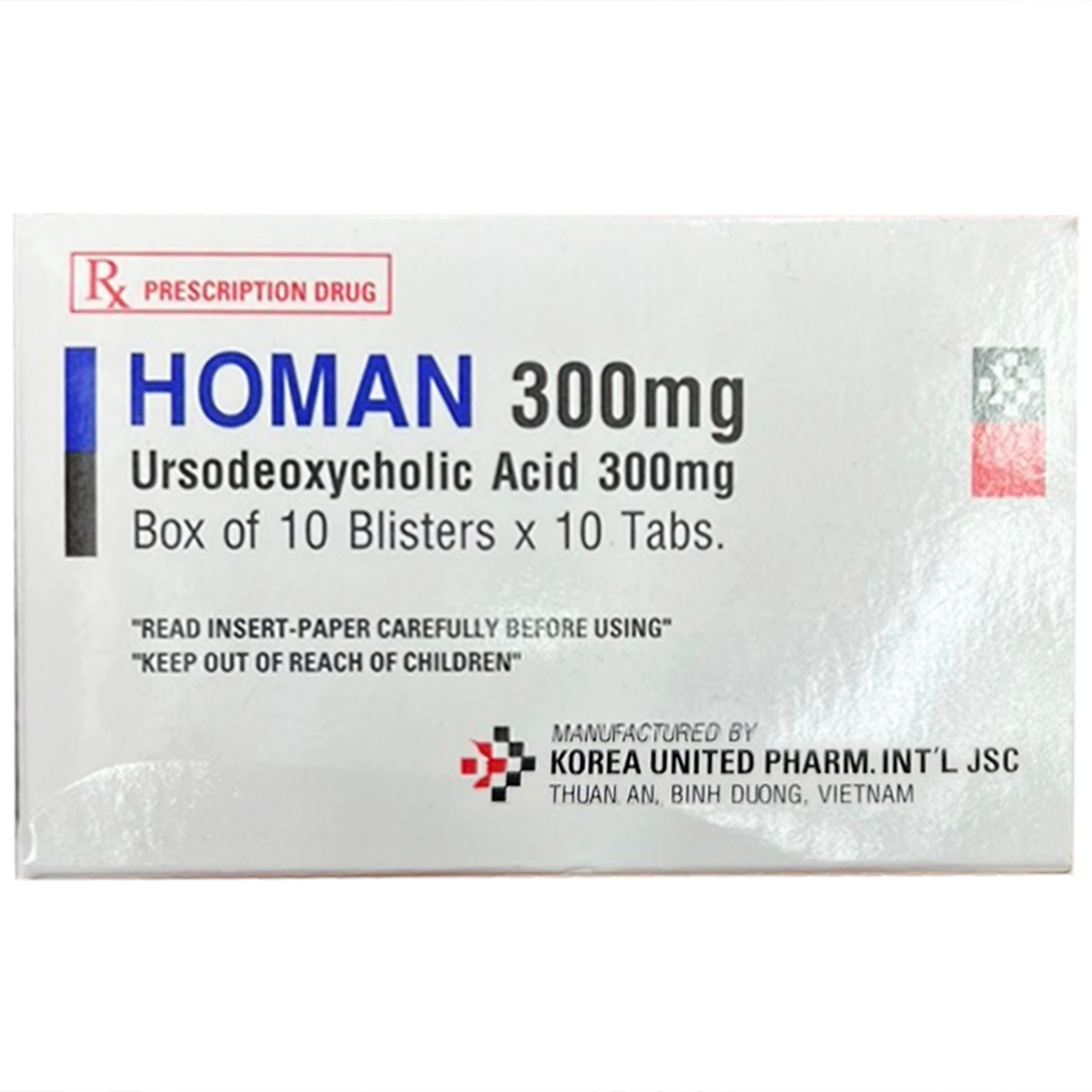 Thuốc Homan 300mg Korea United điều trị xơ gan ứ mật nguyên phát (10 vỉ x 10 viên)