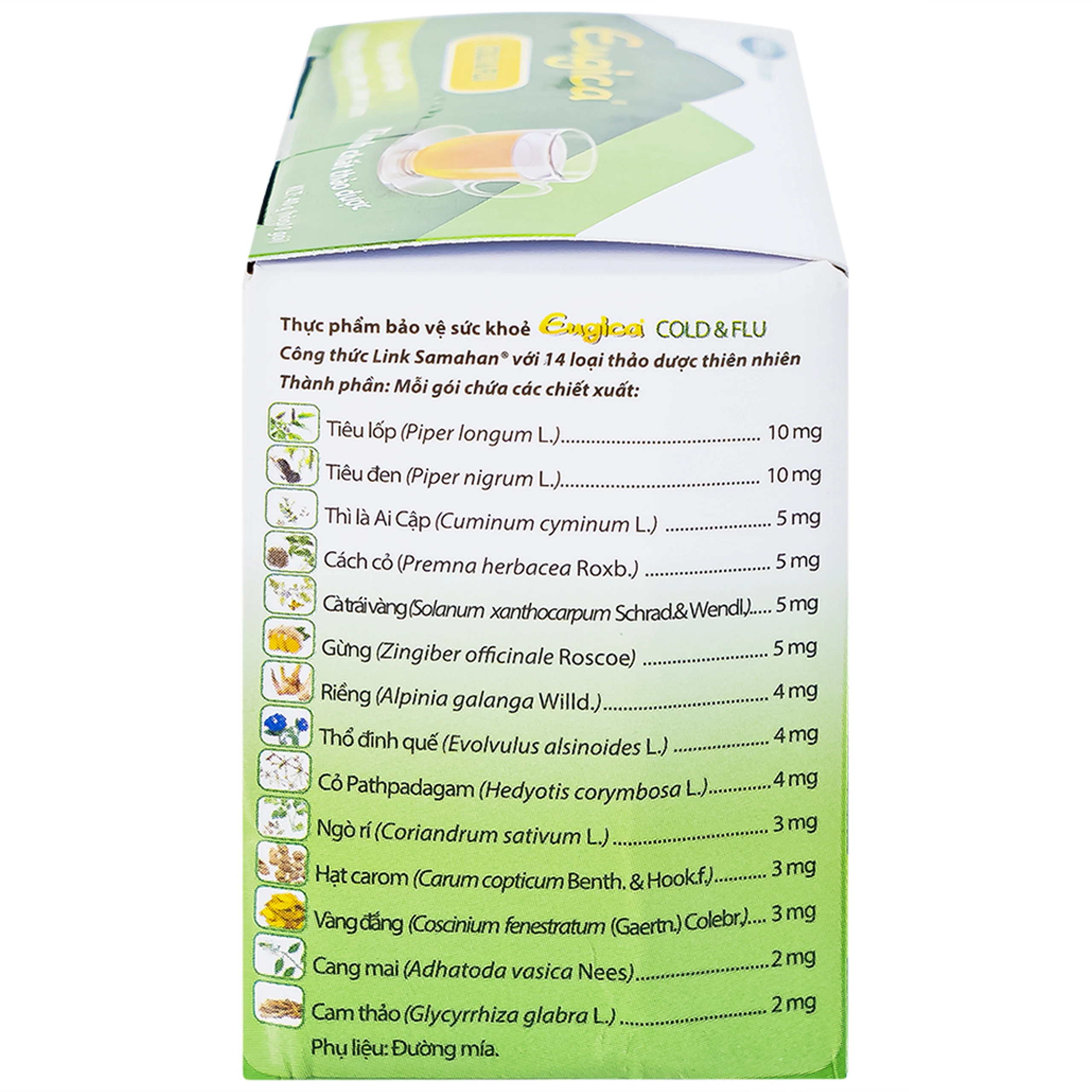 Cốm hỗ trợ làm giảm các triệu chứng cảm Eugica Cold & Flu Mega (10 gói)