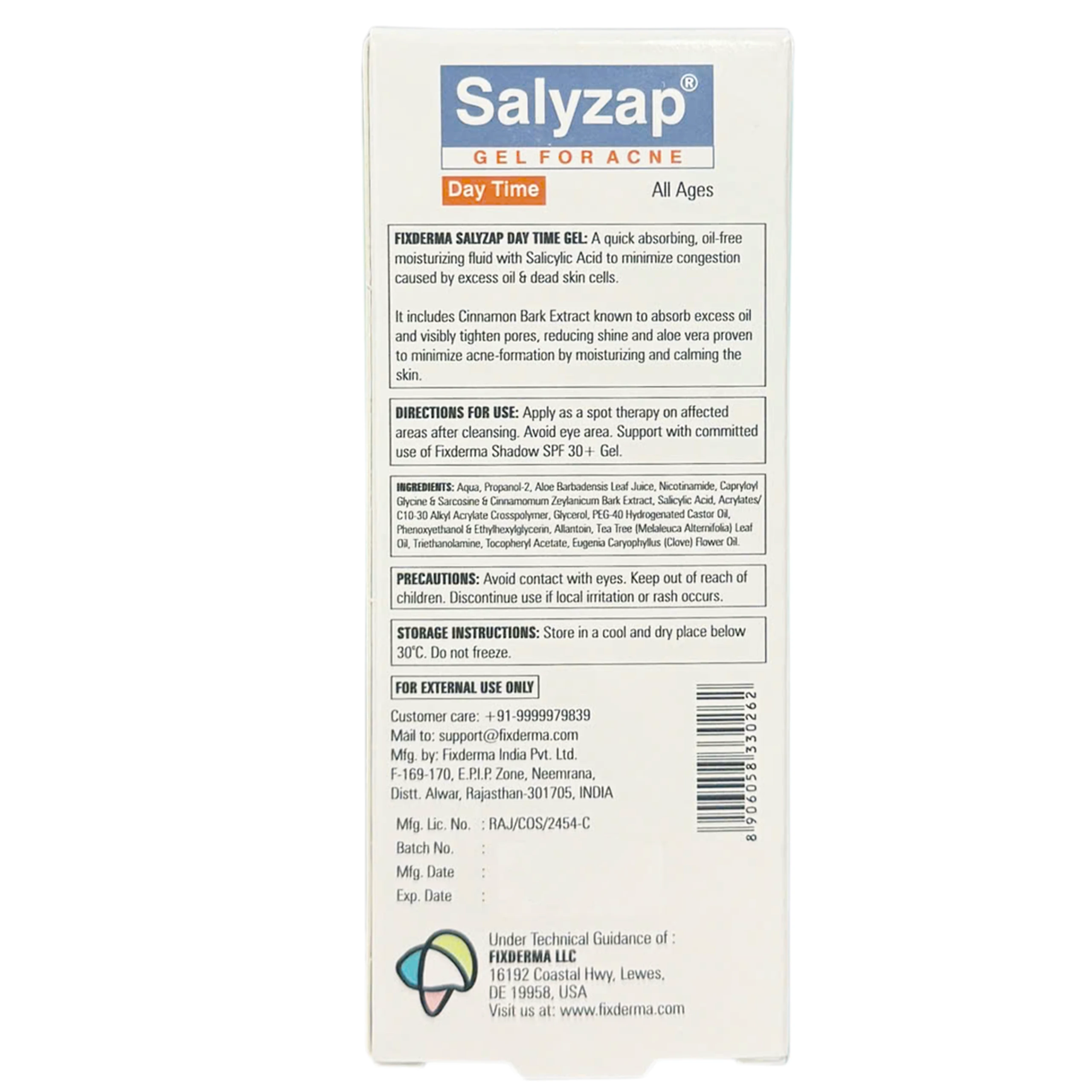 Gel bôi giảm mụn, kháng viêm Fixderma Salyzap (20g)