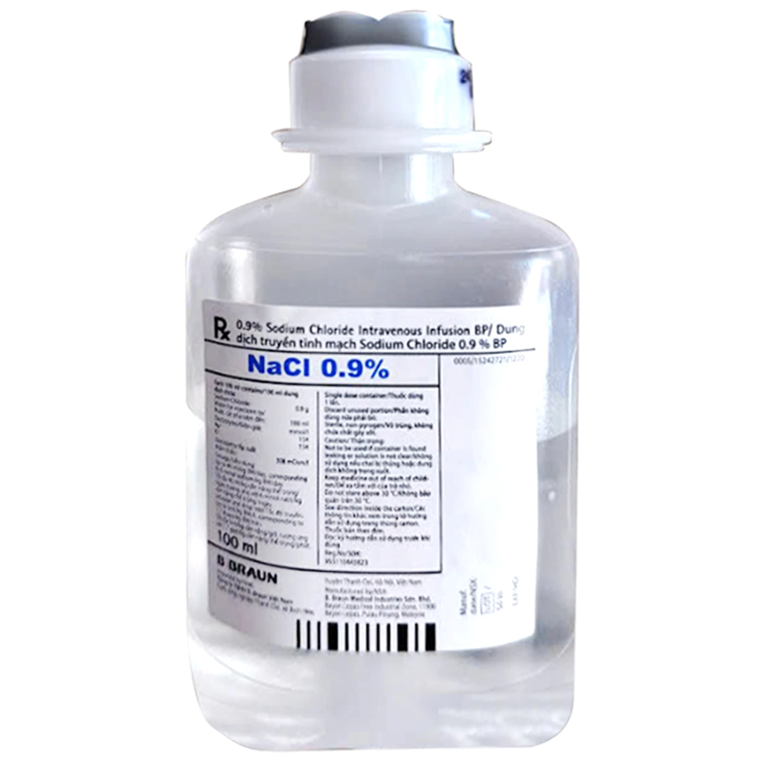 Dung dịch truyền tĩnh mạch Sodium Chloride 0.9% B.Braun bổ sung nước do mất nước (100ml)