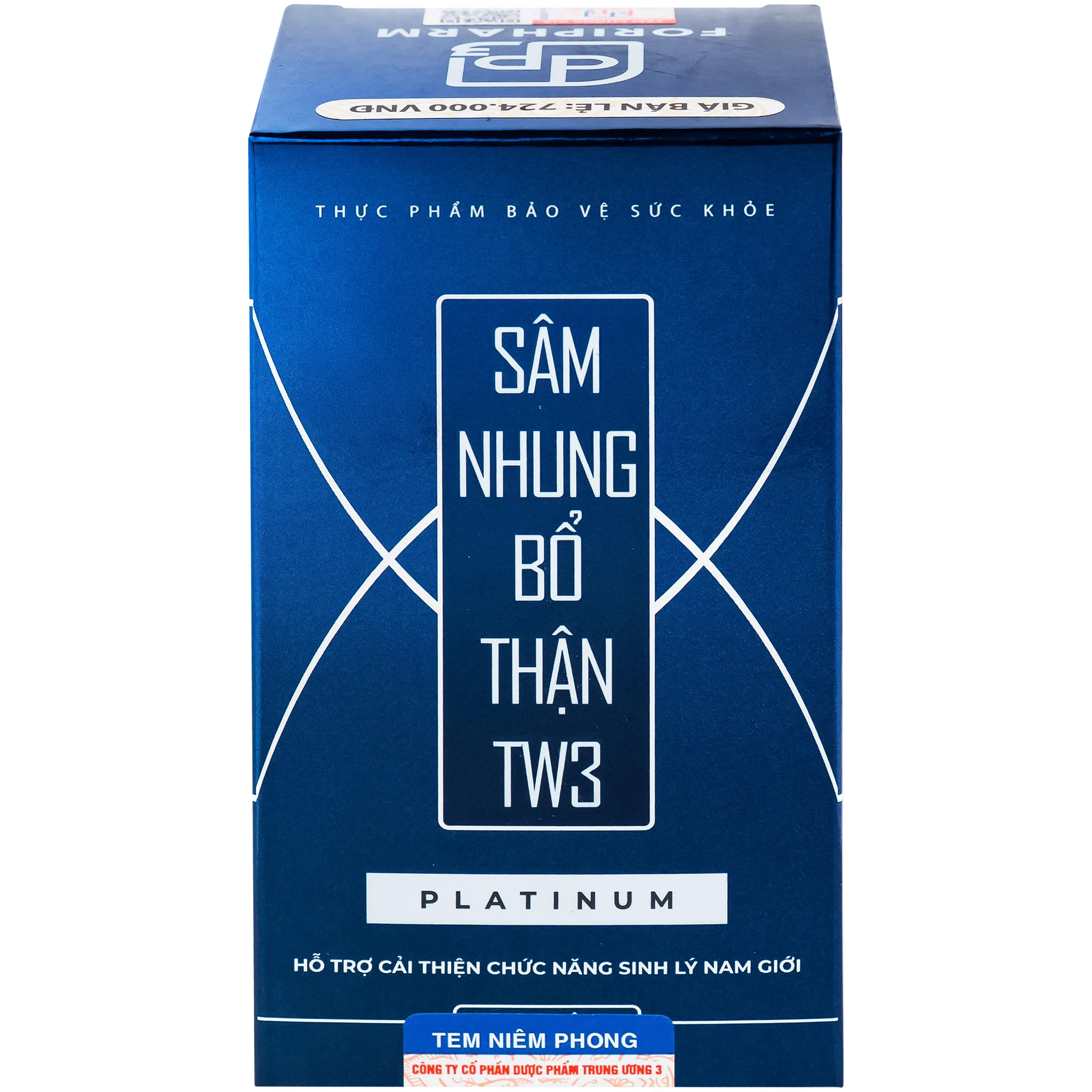 Viên uống hỗ trợ bổ thận tráng dương, cải thiện sinh lý nam Sâm Nhung Bổ Thận TW3 Platinum (60 viên)
