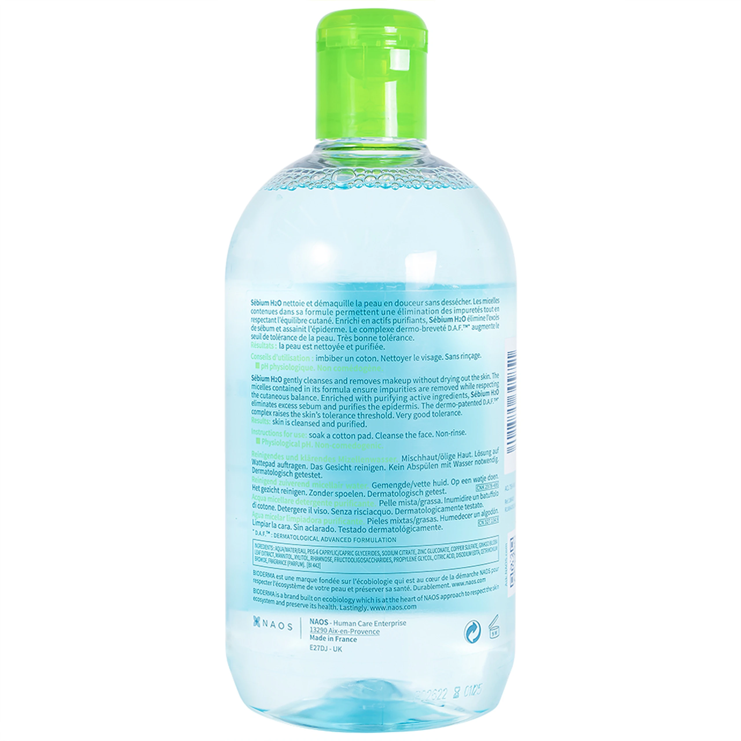 Nước tẩy trang Bioderma Sebium H2O dành cho da dầu và hỗn hợp (500ml)