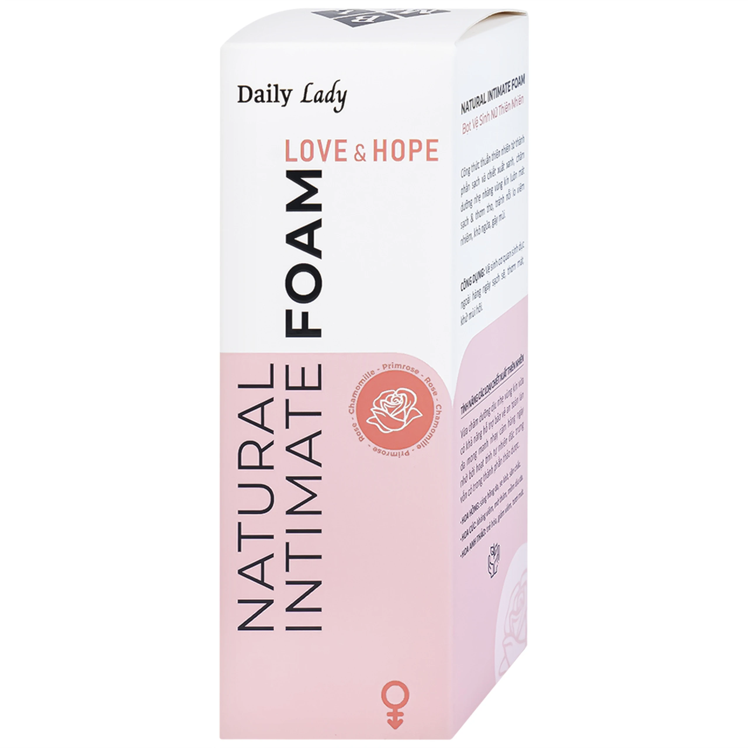 Dung dịch vệ sinh phụ nữ dạng bọt Daily Lady Love & Hope sáng hồng, kháng viêm (100ml)