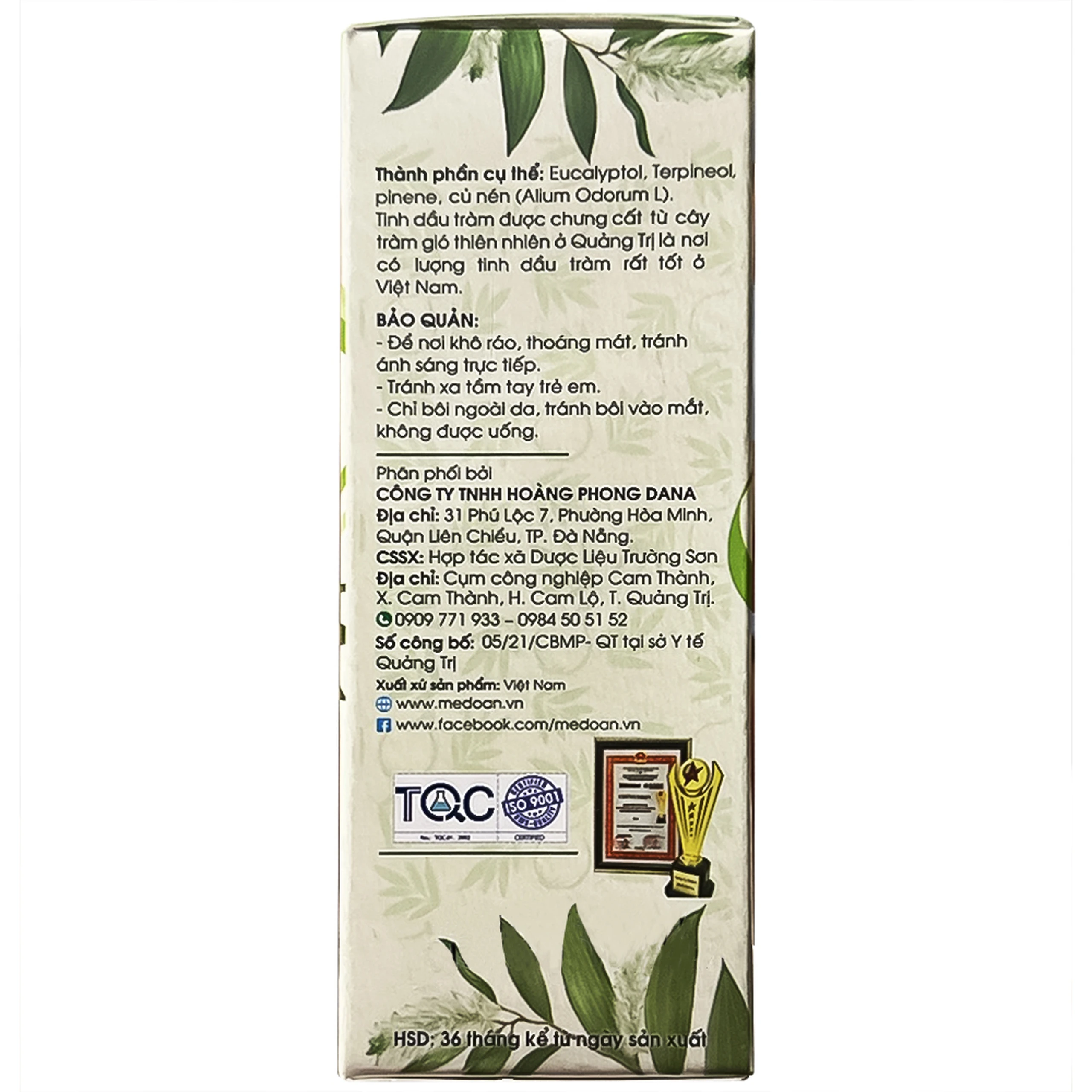 Tinh dầu tràm ngâm củ nén Mệ Đoan giúp xoa bóp, giảm đau (50ml)