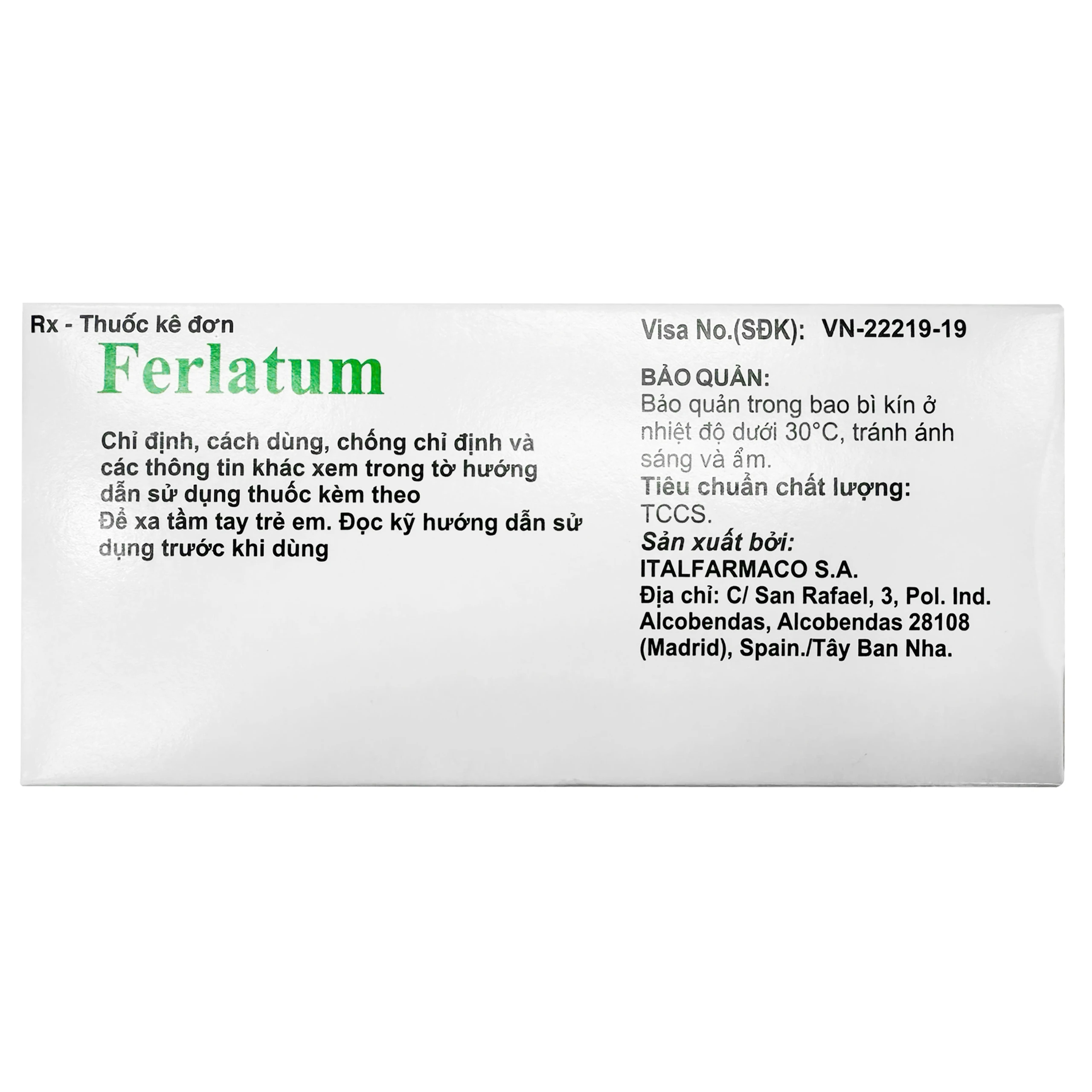 Dung dịch Ferlatum Italfarmaco điều trị thiếu sắt (10 chai x 15ml)