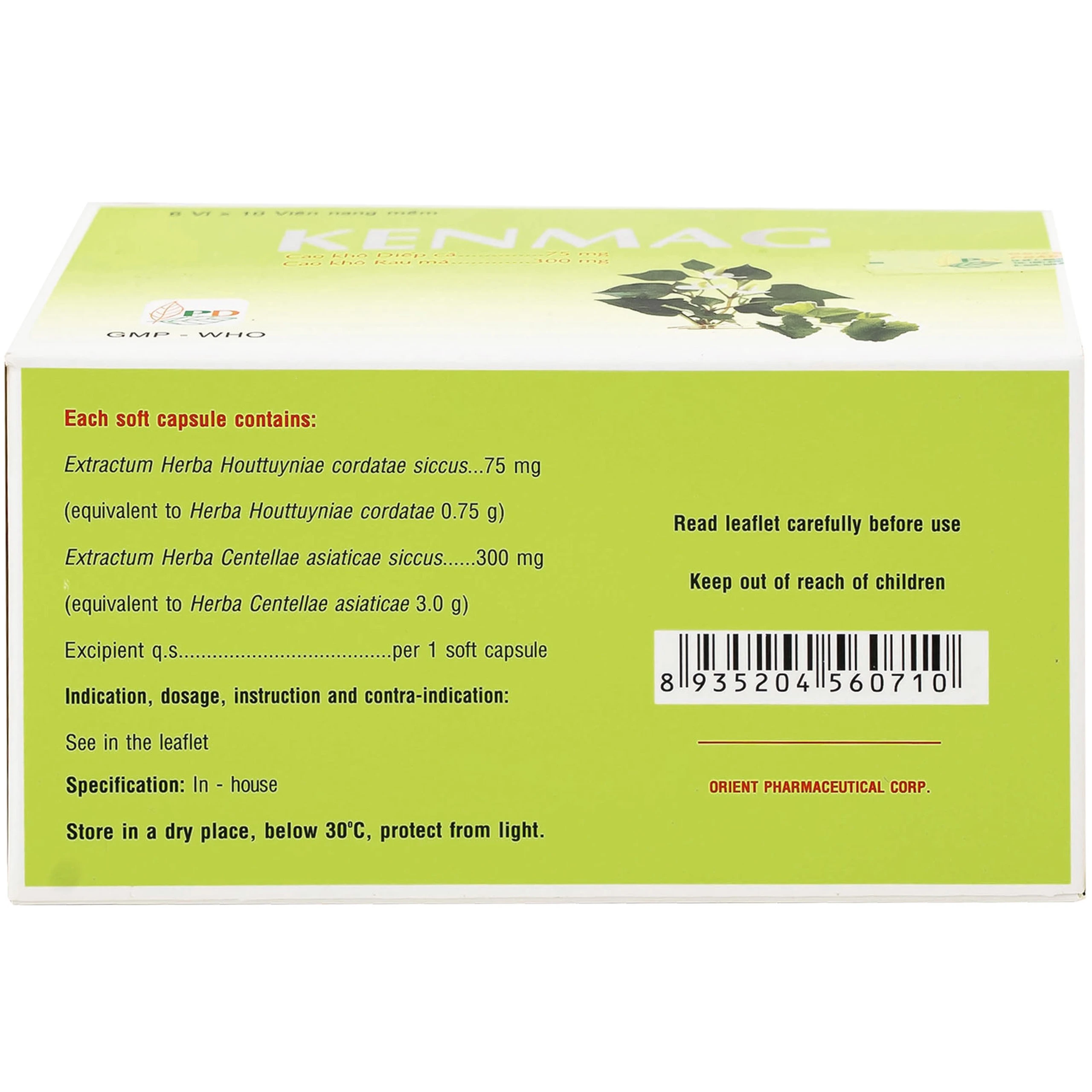 Thuốc Kenmag GMP phòng và hỗ trợ điều trị táo bón, giải nhiệt, thông tiểu (6 vỉ x 10 viên)