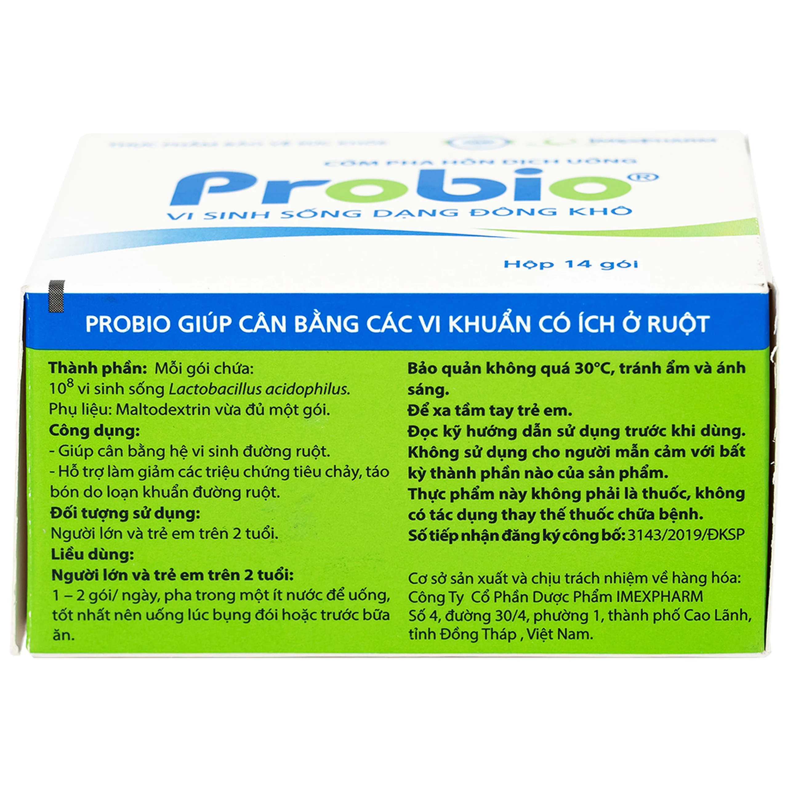 Cốm hỗ trợ tiêu hóa Probio(14 gói)