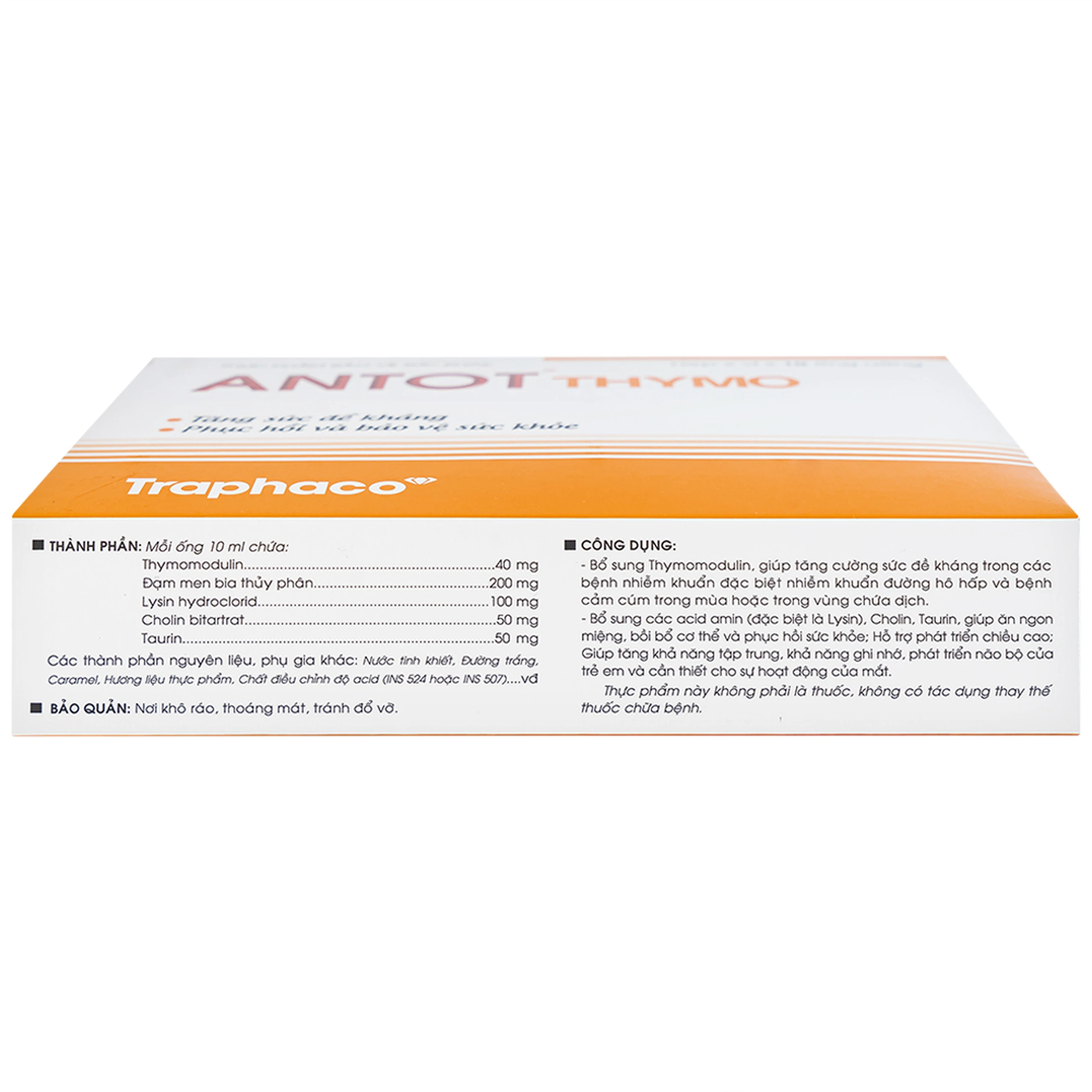 Dung dịch giúp ăn ngon miệng Antot Thymo Traphaco (2 vỉ x 10 ống)