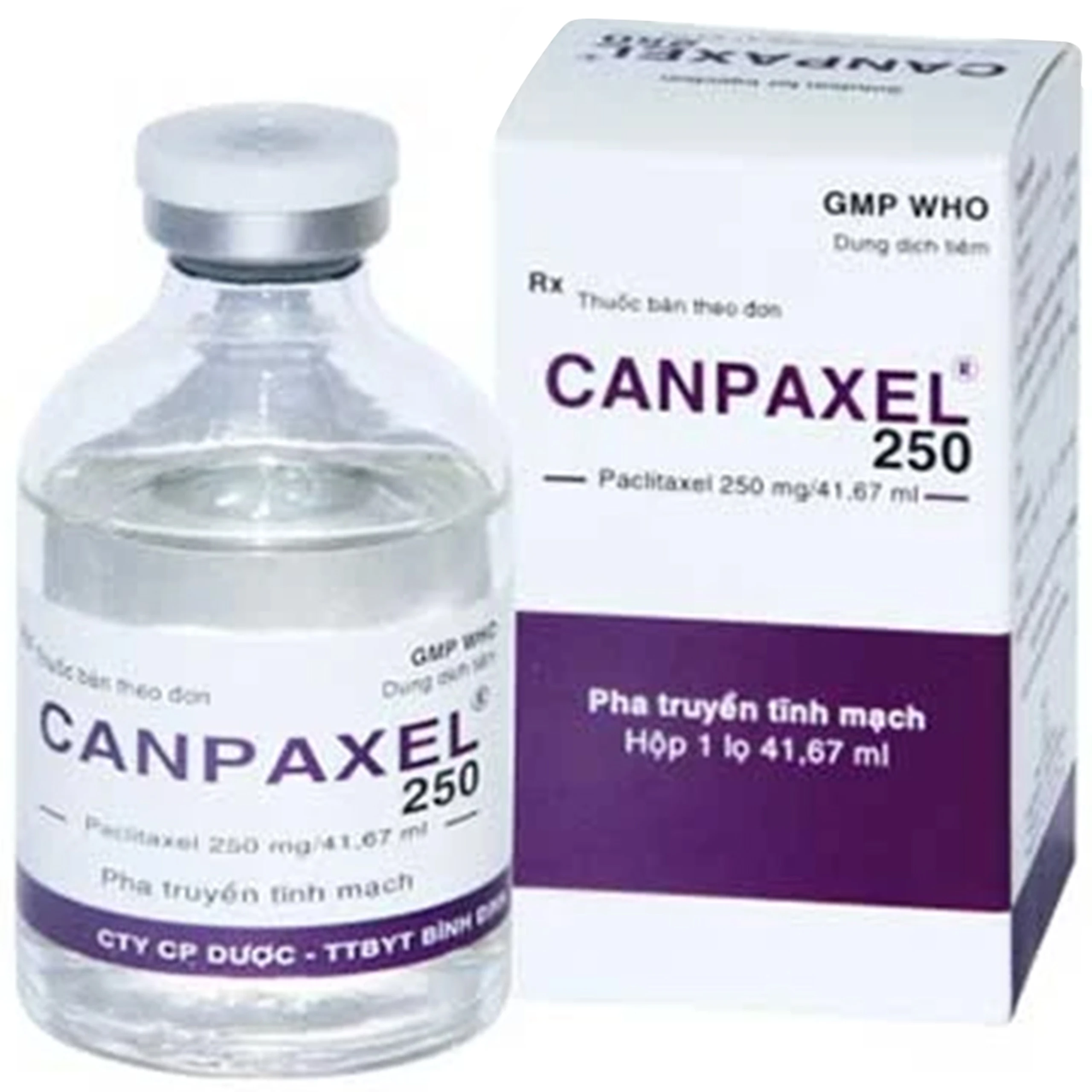 Dung dịch tiêm Canpaxel 250mg Điều trị ung thư buồng trứng Hộp 41.67ml