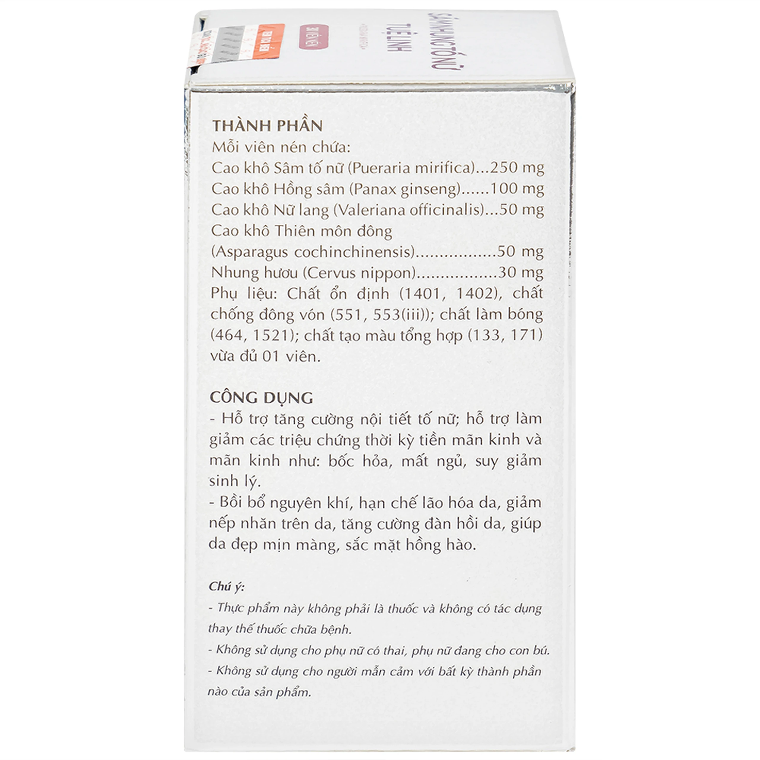 Viên hỗ trợ tăng cường nội tiết tố nữ Sâm Nhung Tố Nữ Tuệ Linh (30 viên)