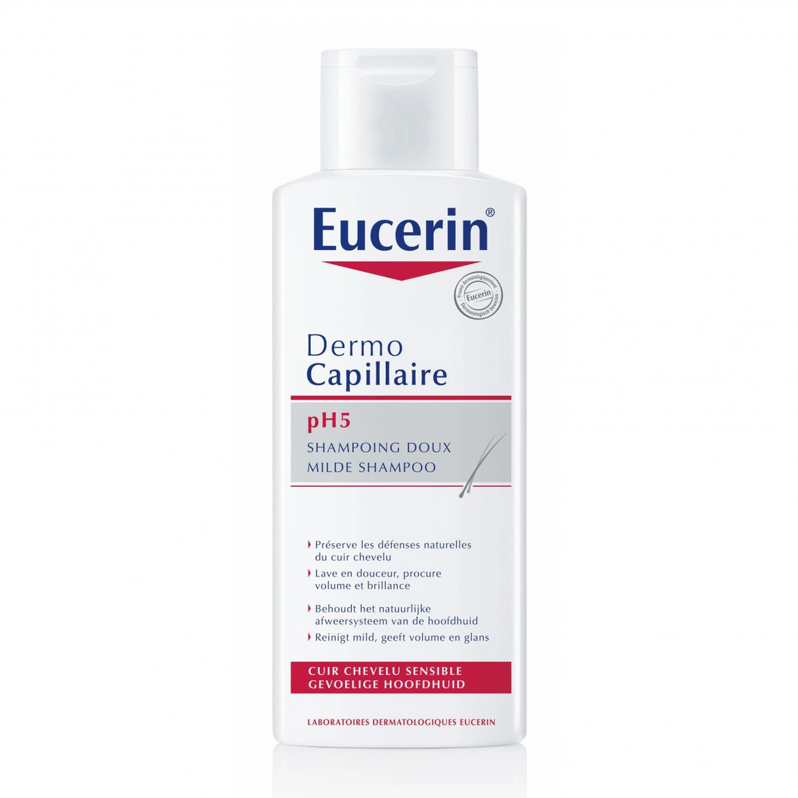 Dầu gội cho da đầu nhạy cảm Eucerin Dermo Capillaire pH5 Mild Shampoo ngăn ngừa khô da đầu (250ml)