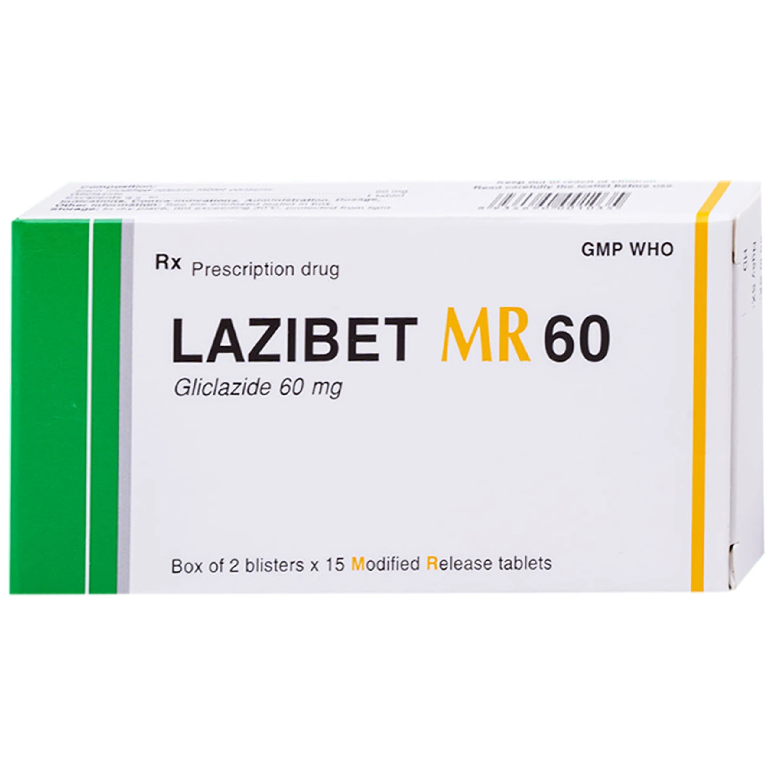 Thuốc Lazibet MR 60 Bidiphar điều trị đái tháo đường (2 vỉ x 15 viên)