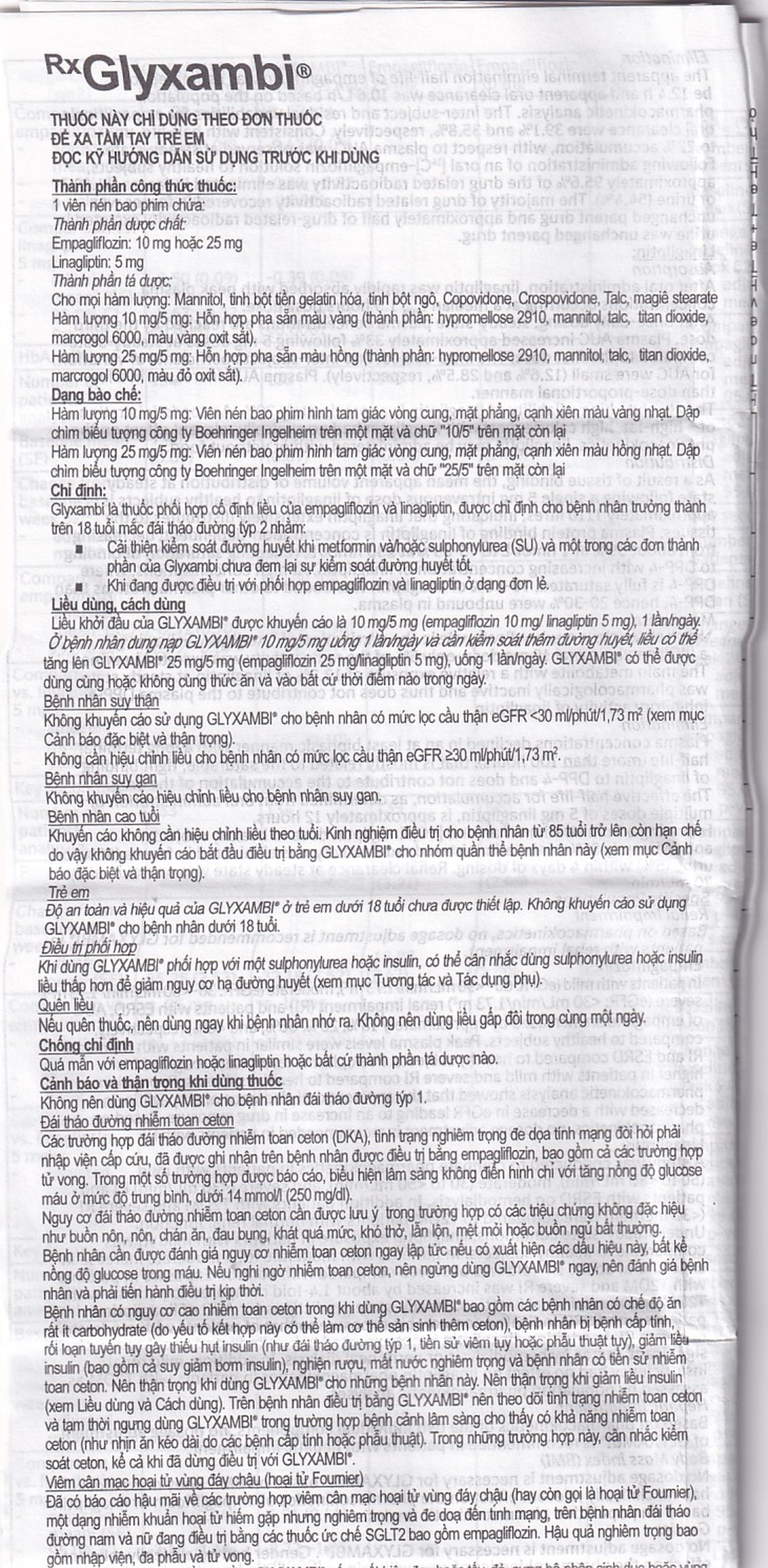 Thuốc Glyxambi 25mg/5mg Boehringer điều trị đái tháo đường típ 2 (3 vỉ x 10 viên)