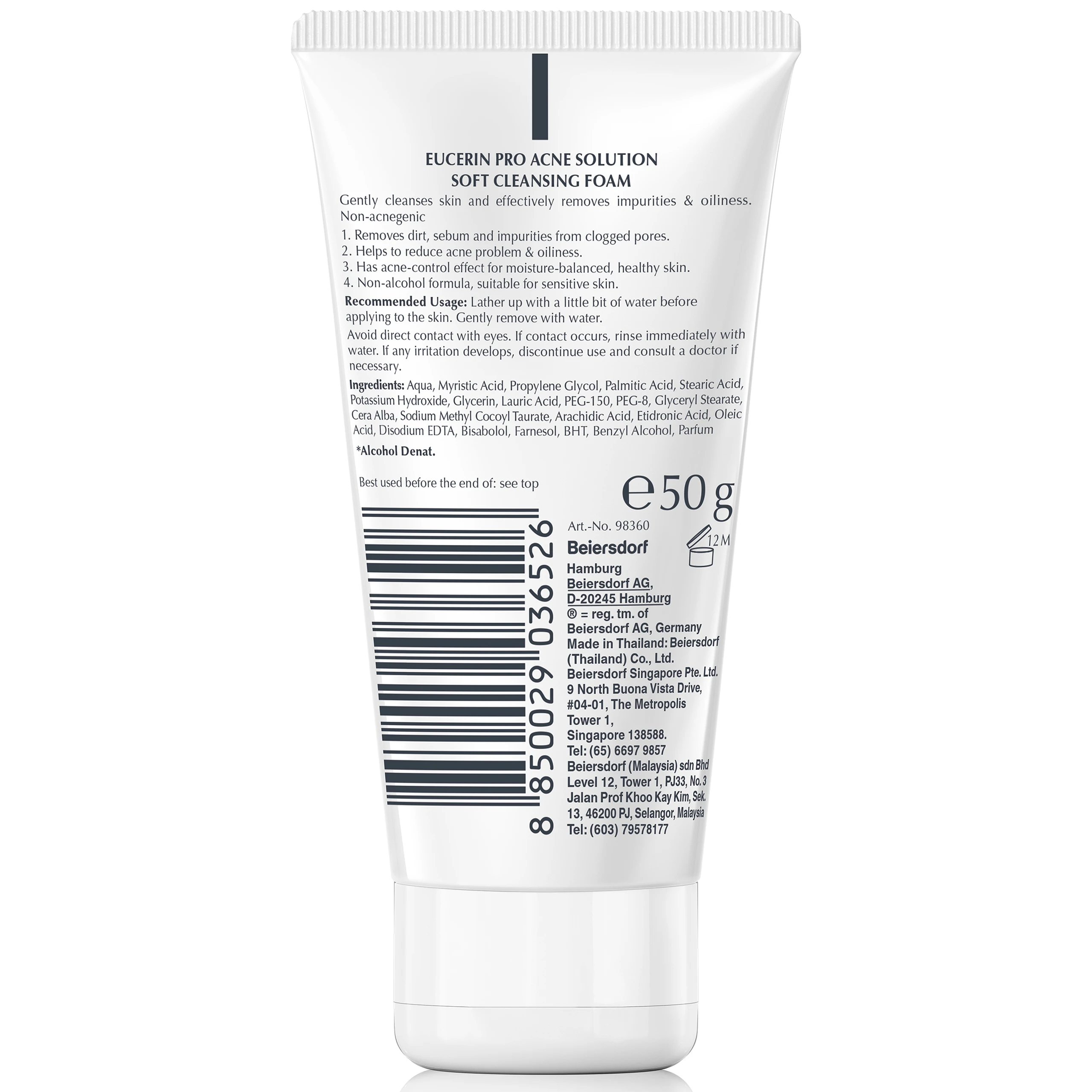 Sữa rửa mặt tạo bọt dịu nhẹ Eucerin Acne-Oil Control Pro Acne-Solution kiểm soát dầu, ngăn ngừa mụn (50g)