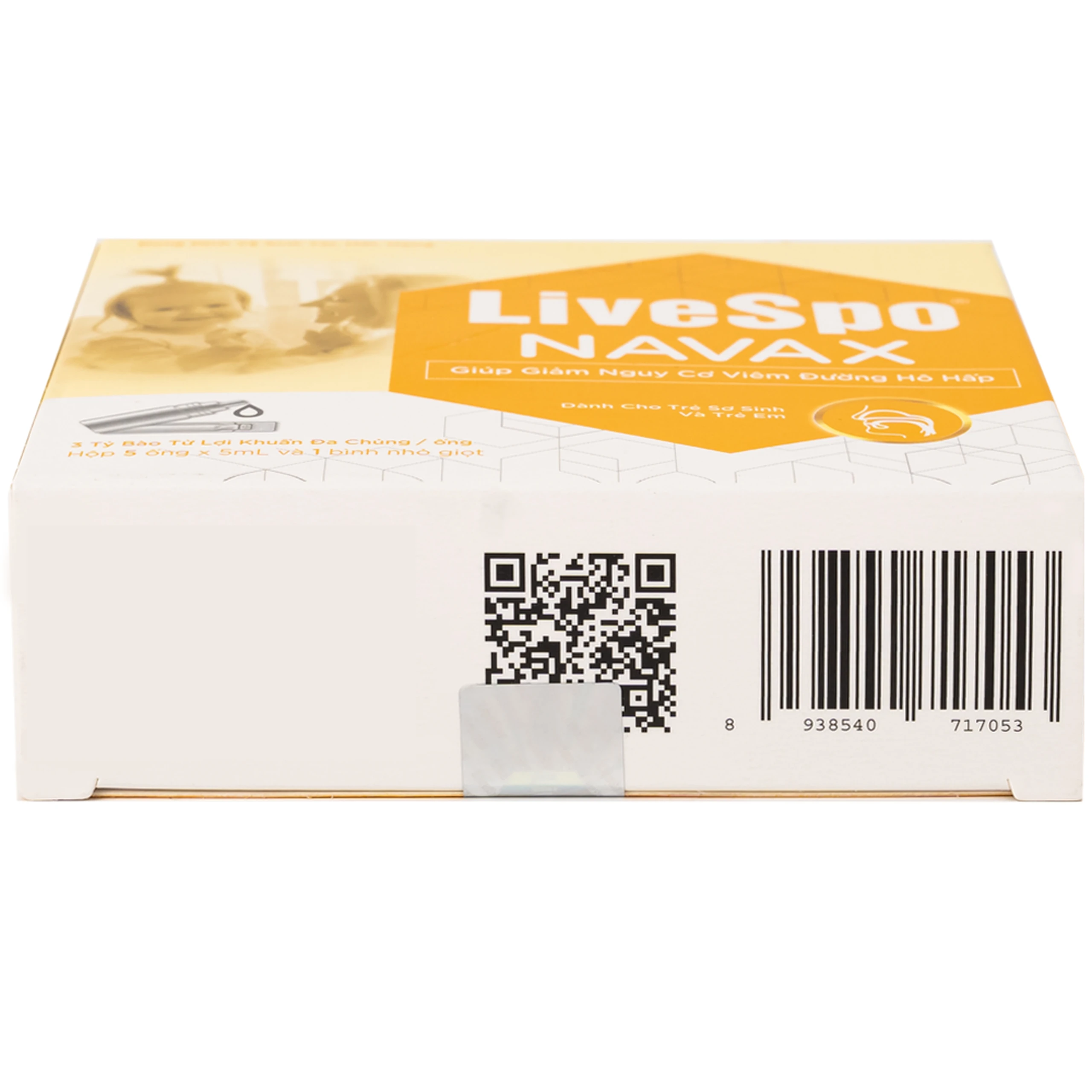 Dung dịch vệ sinh tai mũi họng Livespo Navax (5 ống x 5ml) + 1 bình giảm nguy cơ viêm đường hô hấp