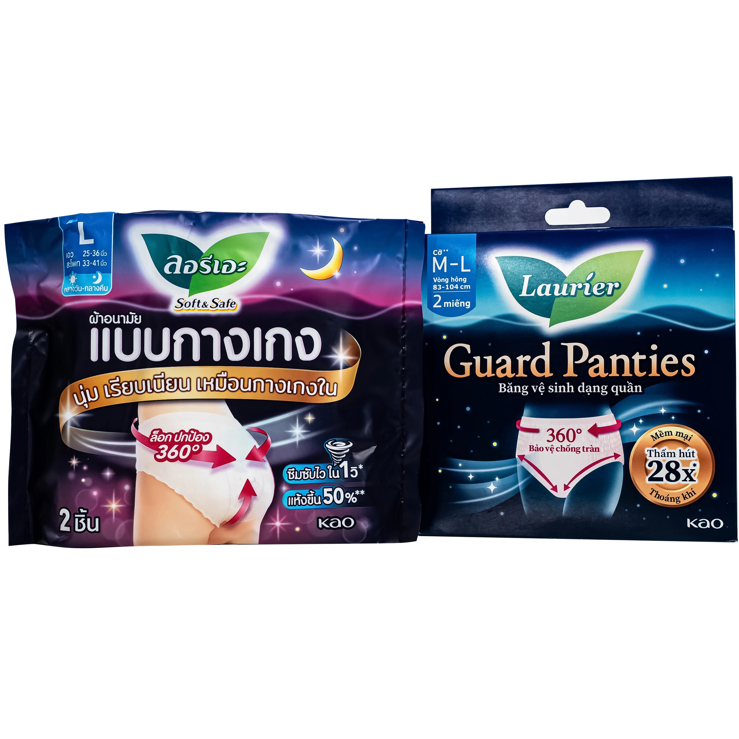 Băng vệ sinh dạng quần Laurier Guard Panties size M-L - Hộp 2 miếng (vòng hông 83-194 cm)