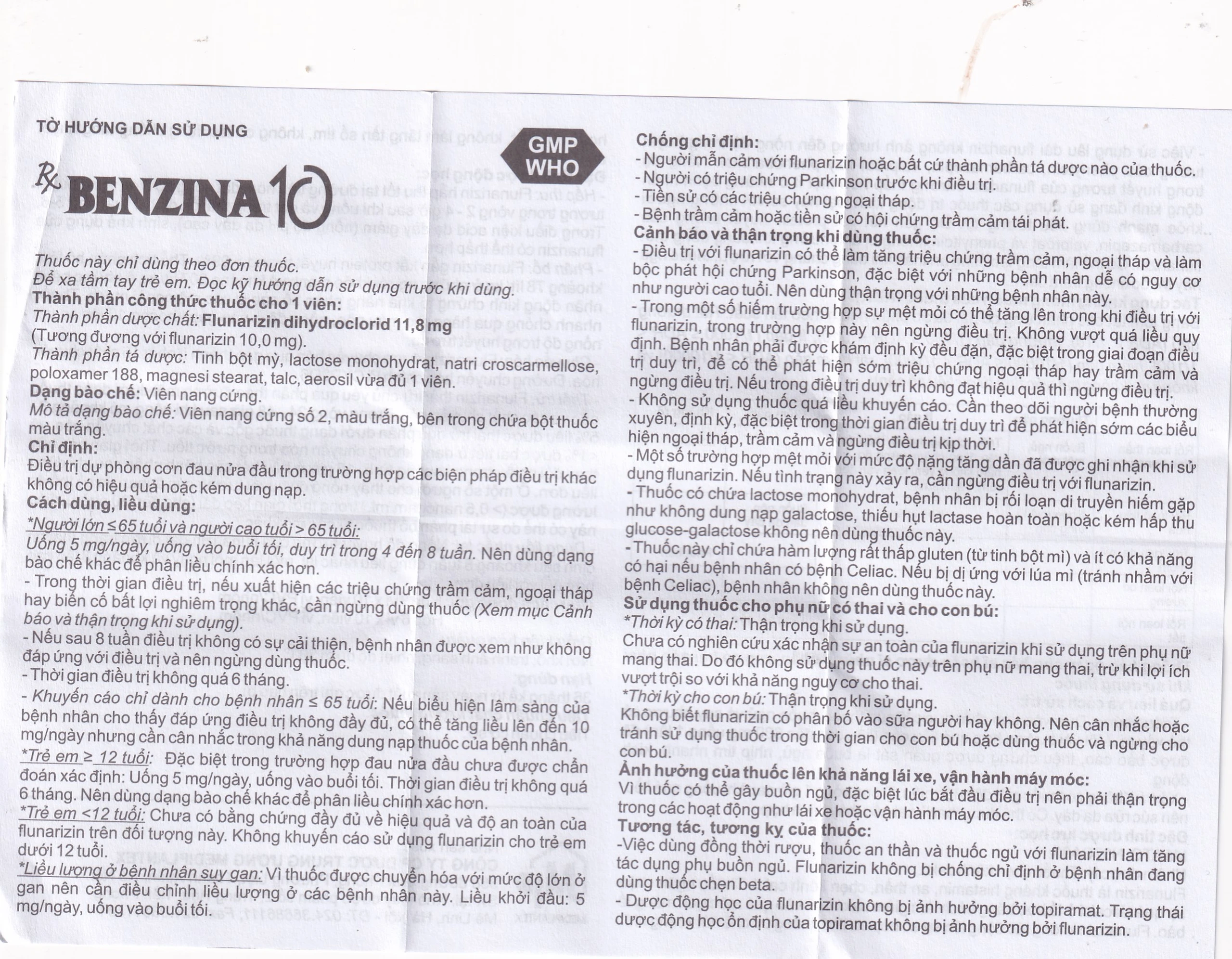 Thuốc Bezina 10 Mediplantex điều trị dự phòng cơn đau nửa đầu (6 vỉ x 10 viên)