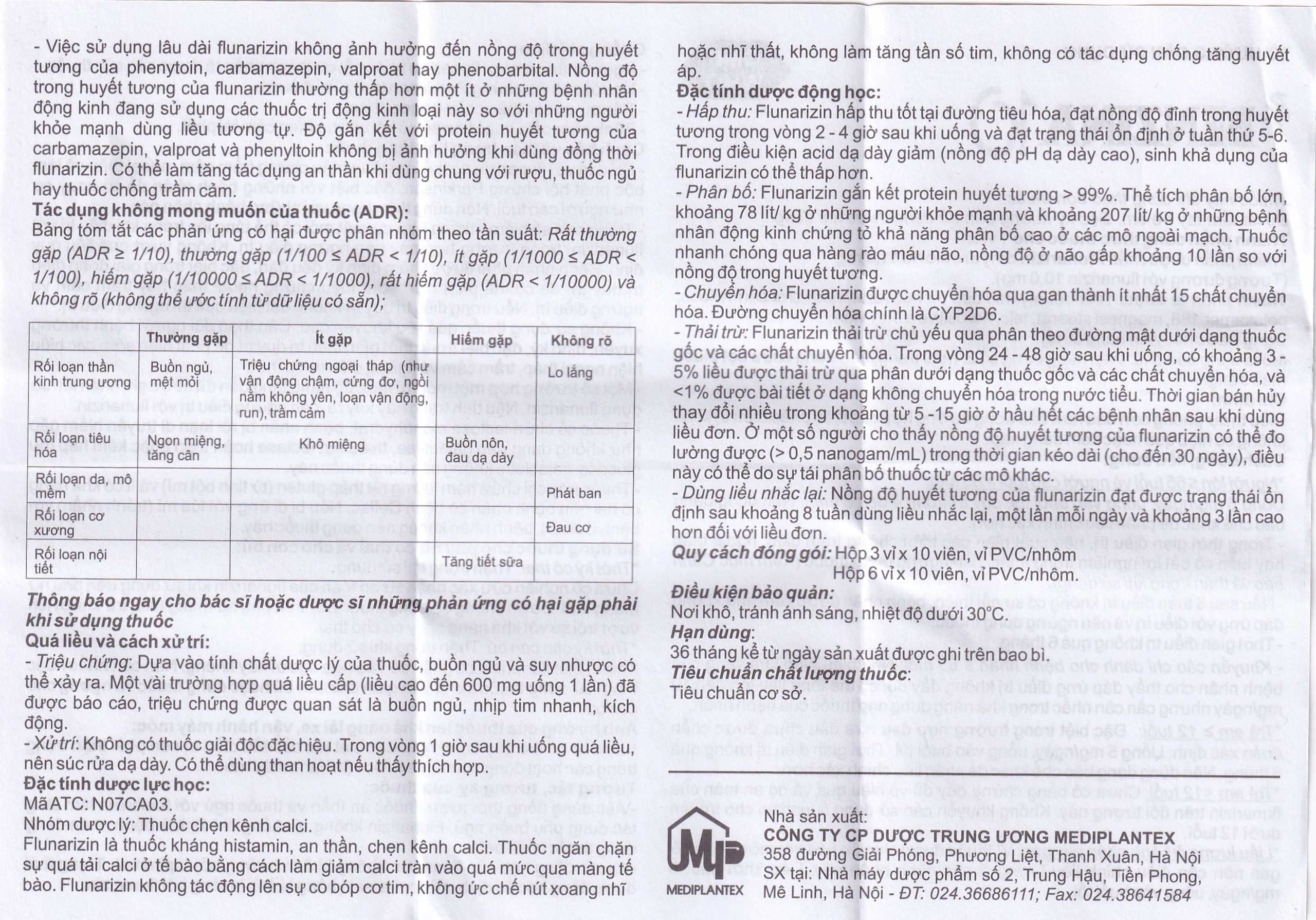 Thuốc Bezina 10 Mediplantex điều trị dự phòng cơn đau nửa đầu (6 vỉ x 10 viên)