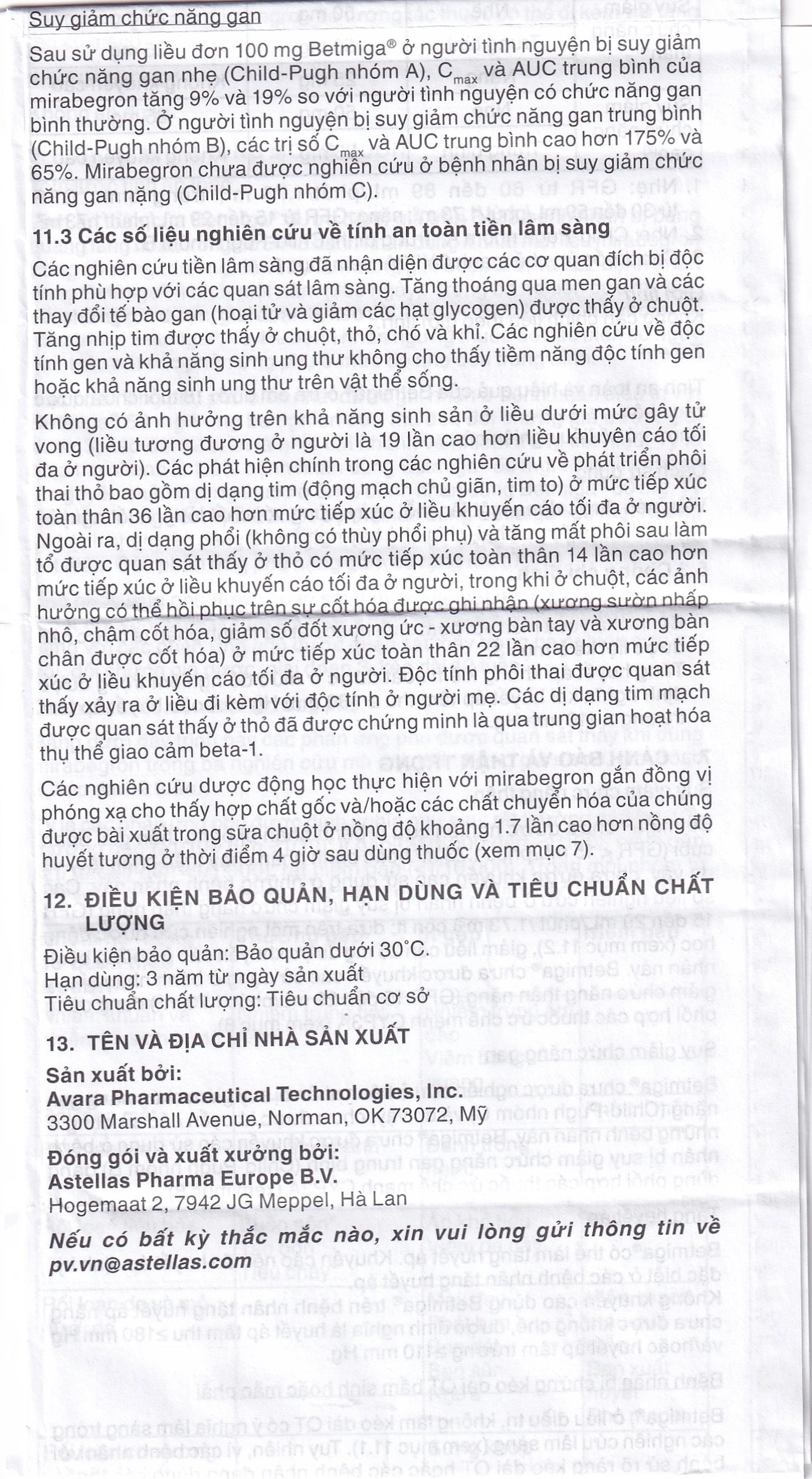 Thuốc Betmiga 50mg Astellas điều trị triệu chứng tiểu gấp (3 vỉ x 10 viên)