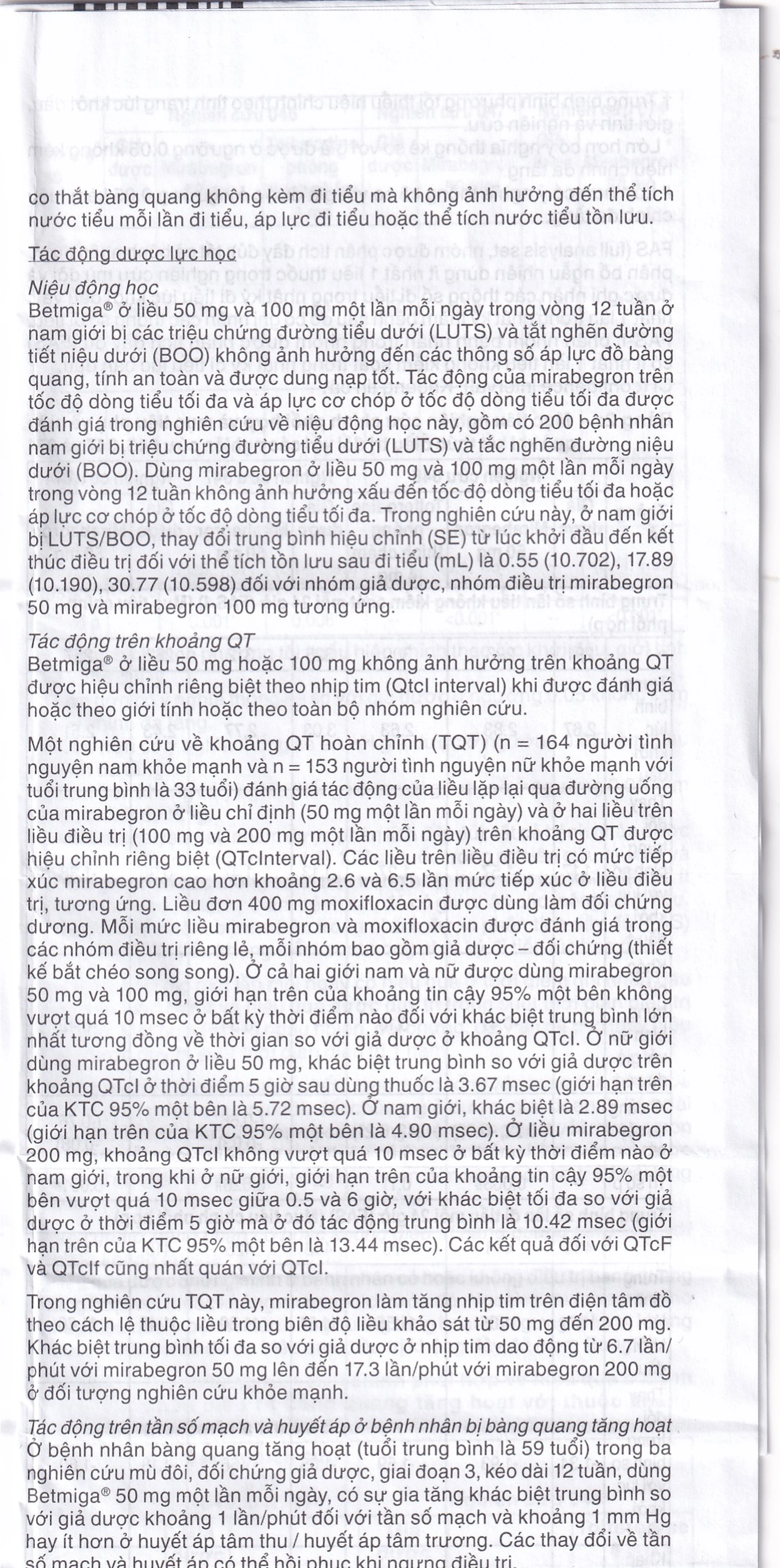 Thuốc Betmiga 50mg Astellas điều trị triệu chứng tiểu gấp (3 vỉ x 10 viên)