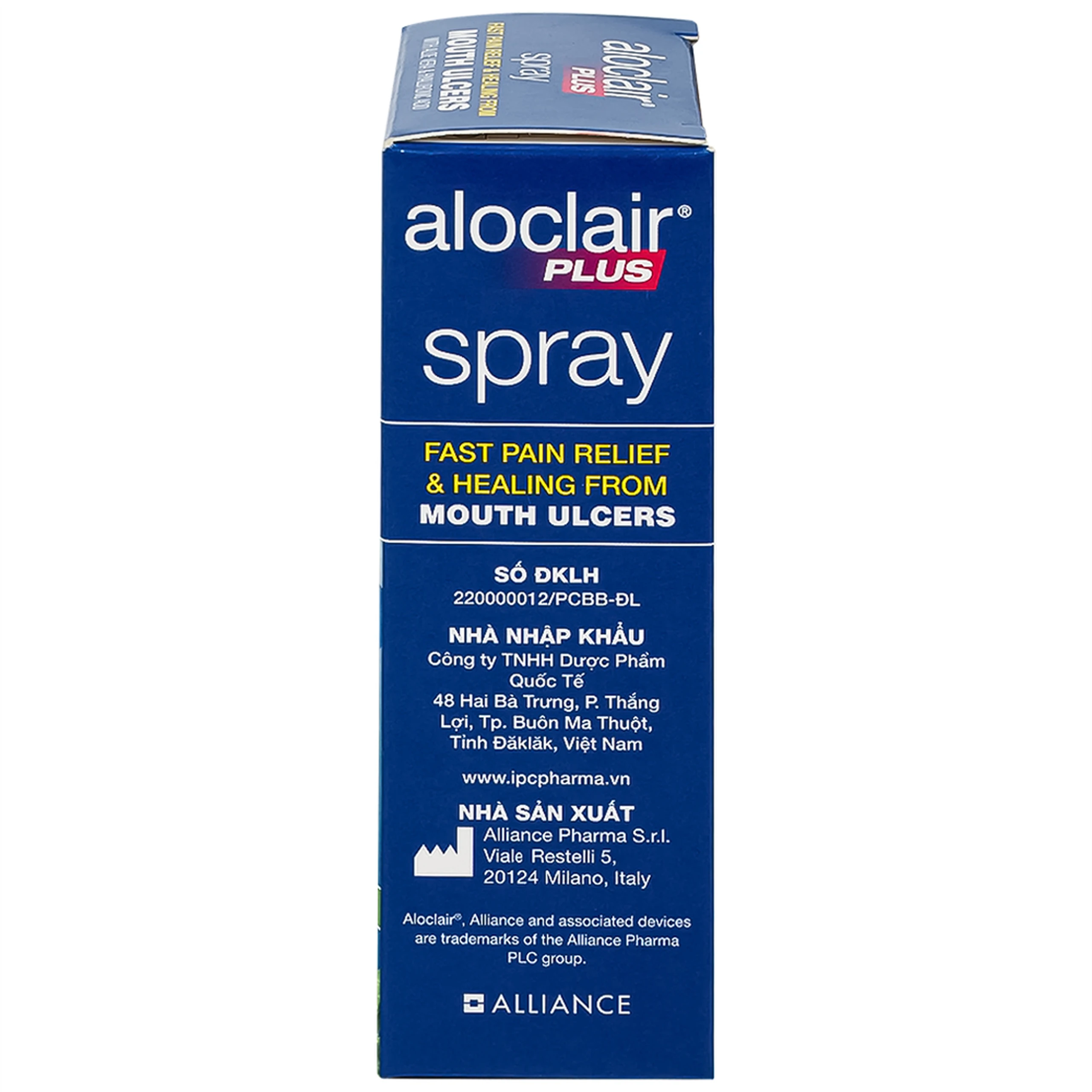 Chai xịt nhiệt miệng, tay chân miệng Aloclair Plus 15ml hỗ trợ điều trị các vết thương trong khoang miệng và ngoài da